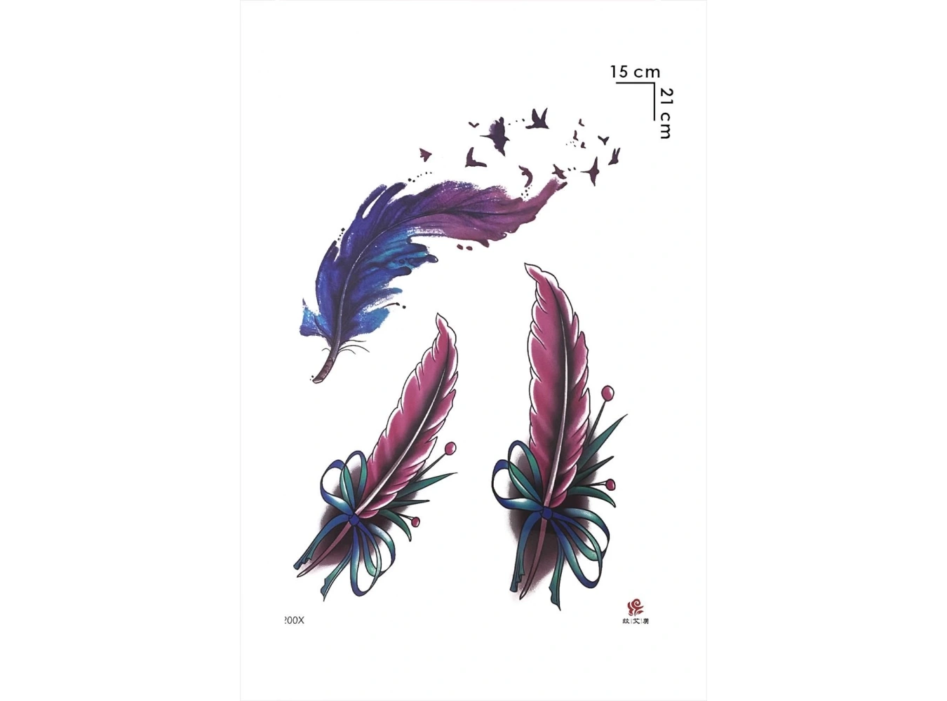 Geçici Tüy Figürlü Dövme Tattoo