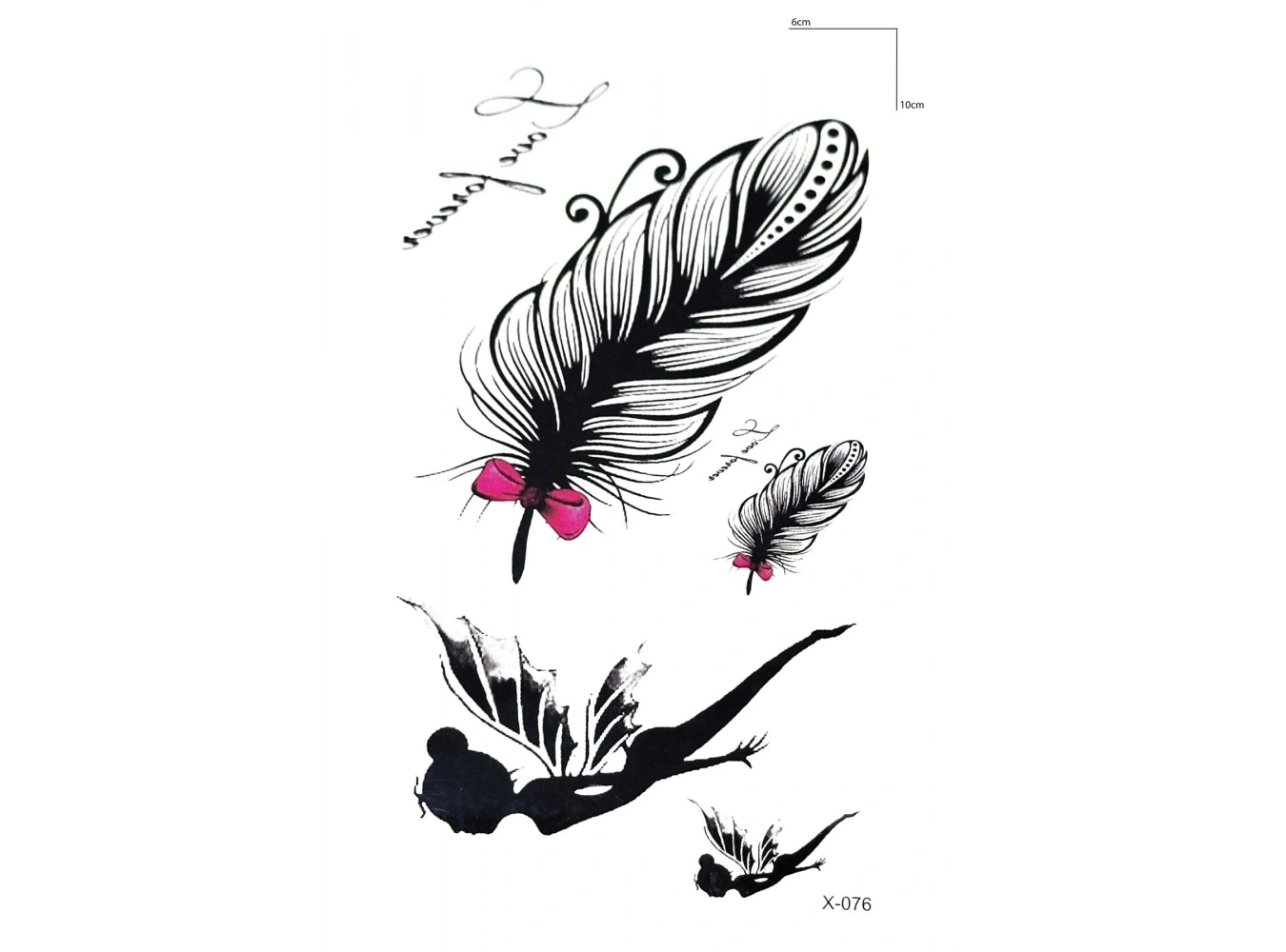Tüy Ve Kız Mini Geçici Dövme Tattoo
