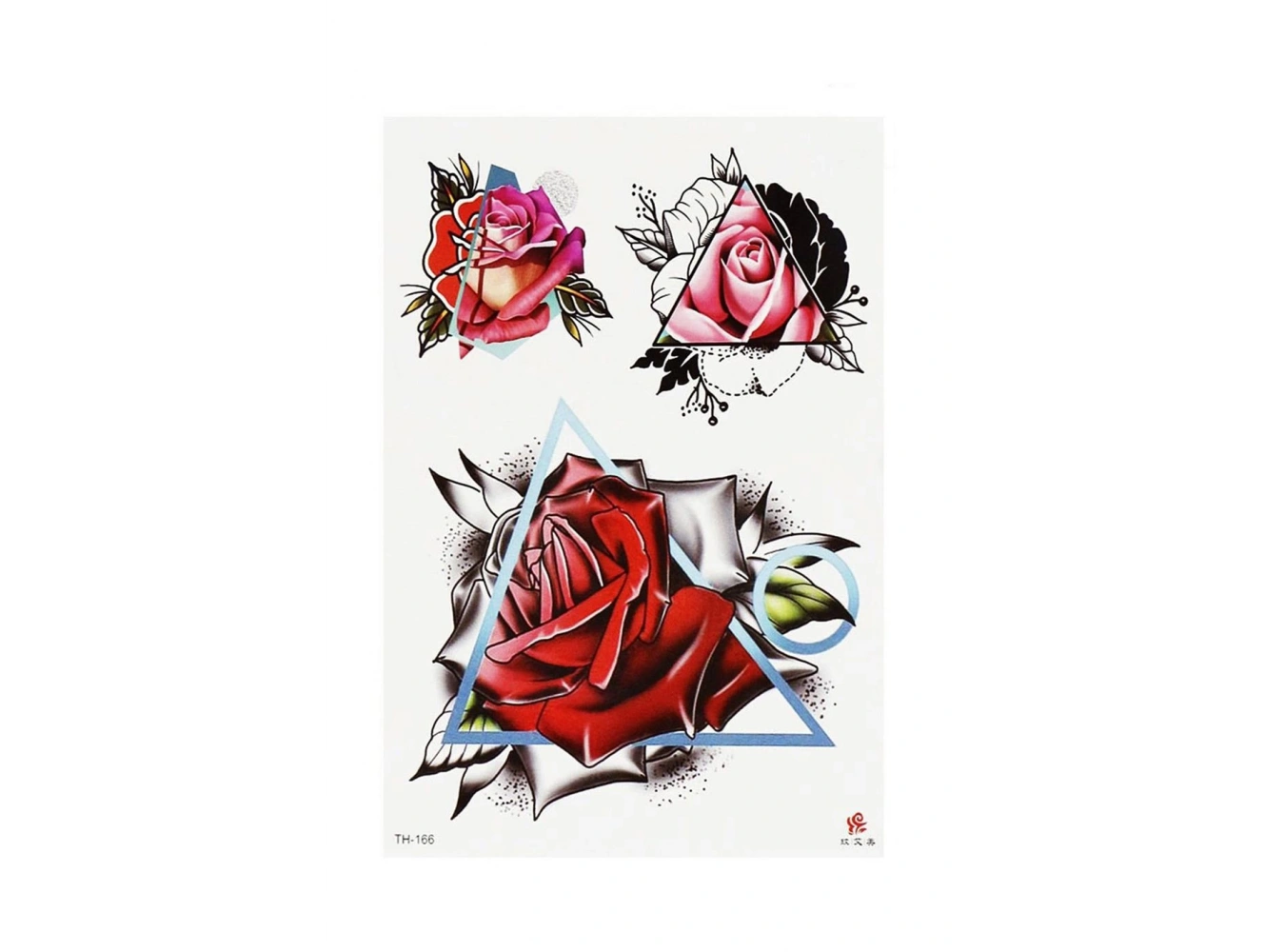 Üçgen Gül Geçici Dövme Tattoo