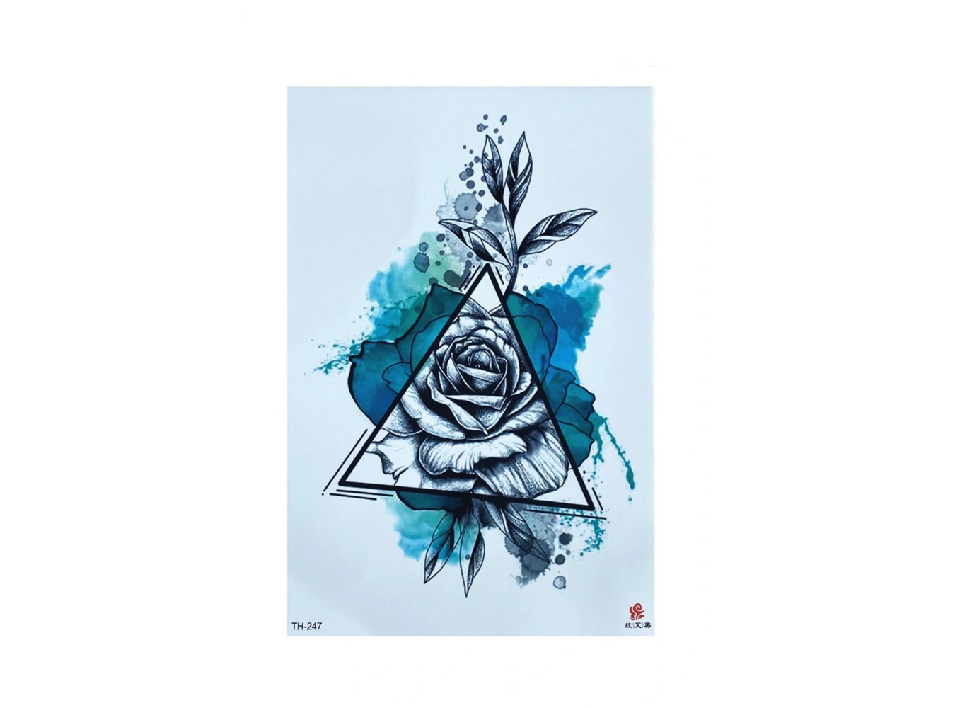 Üçgen Gül Geçici Dövme Tattoo