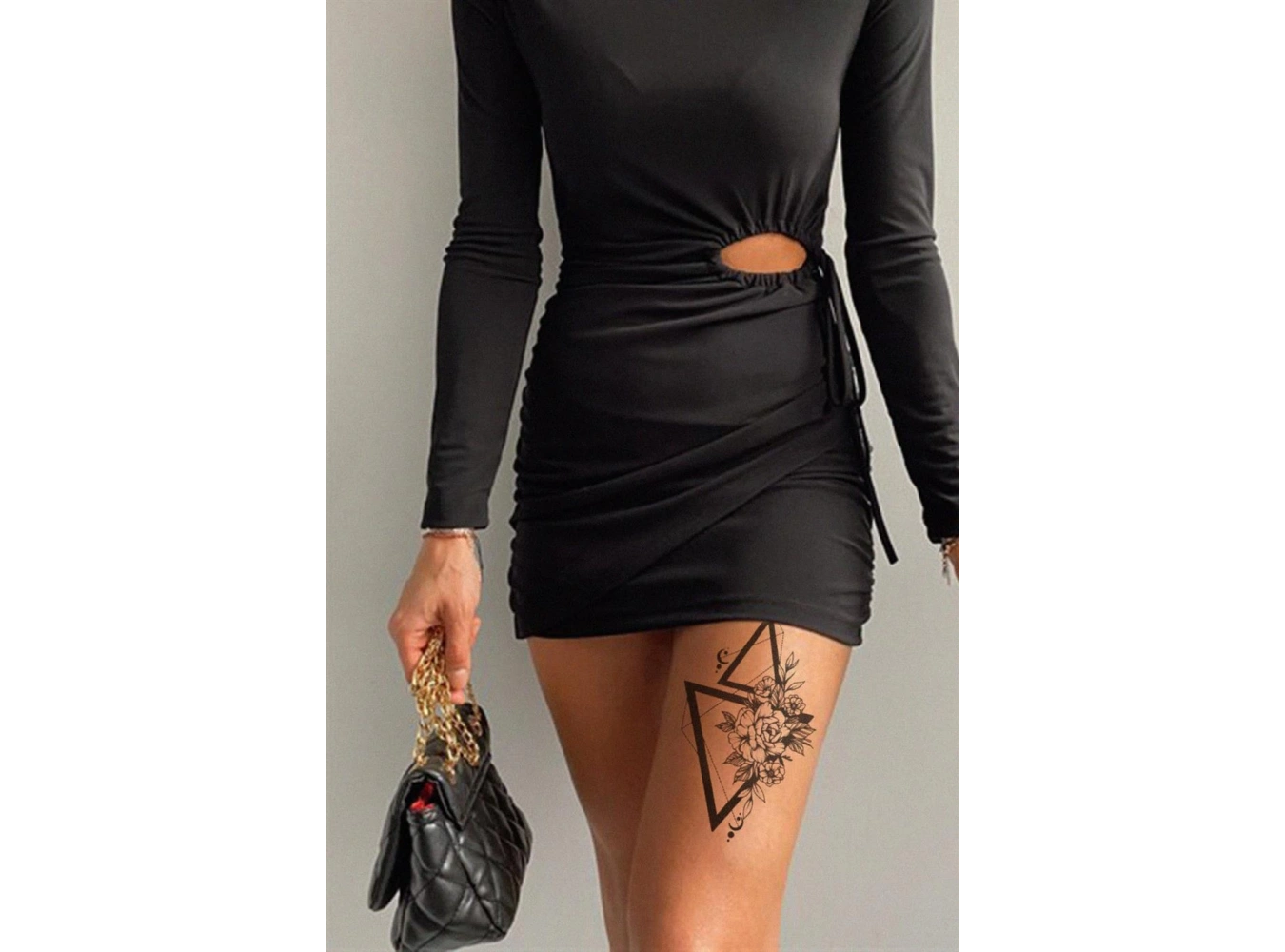 Üçgen ve Gül Geçici Dövme Tattoo