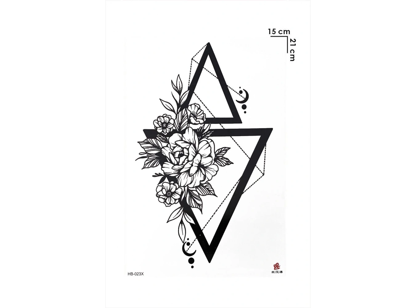 Üçgen ve Gül Geçici Dövme Tattoo