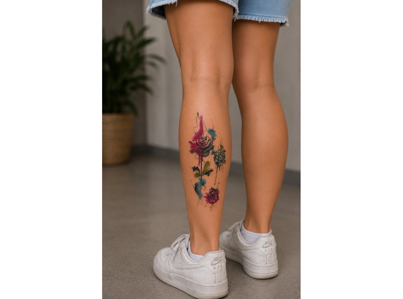 Üçlü Gül Geçici Dövme Tattoo