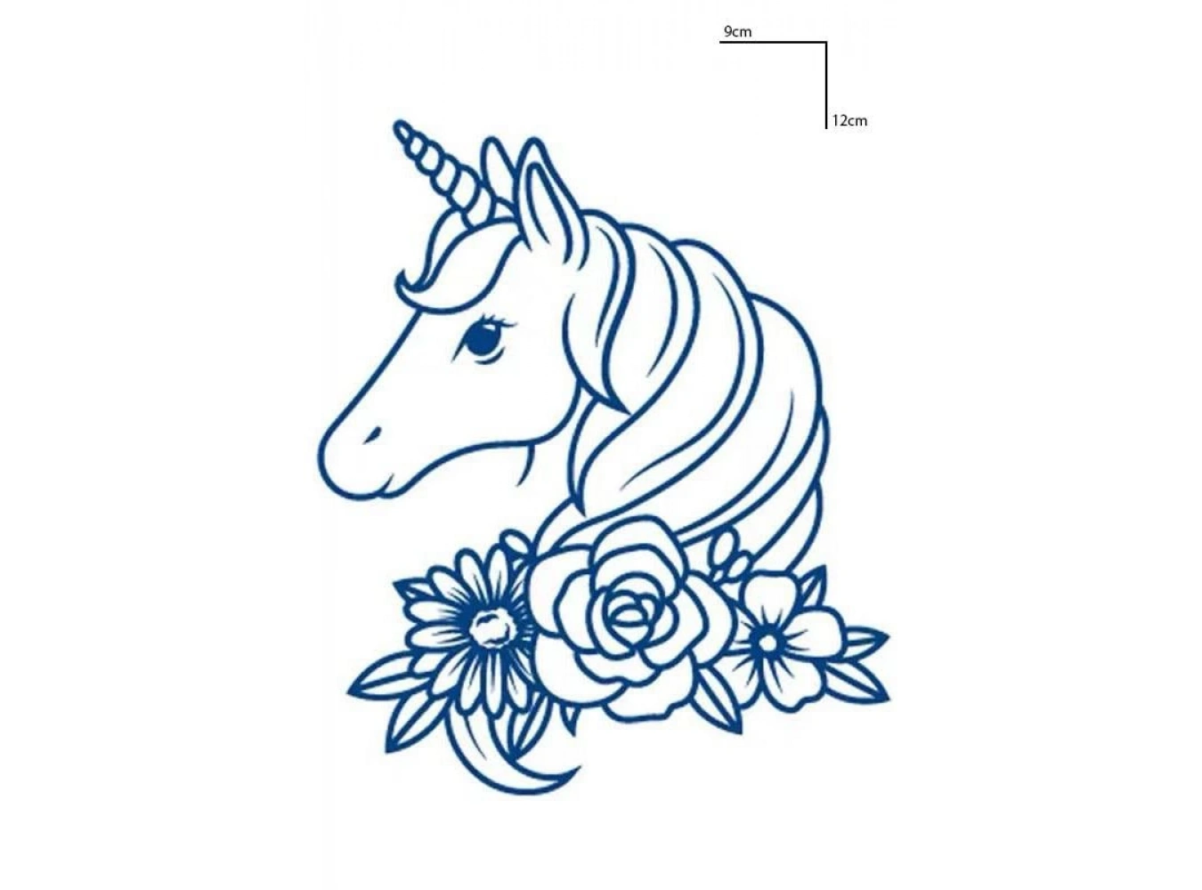 Unicorn Figürlü 12 Saat Sonra Kararan Geçici Mini Dövme Tattoo