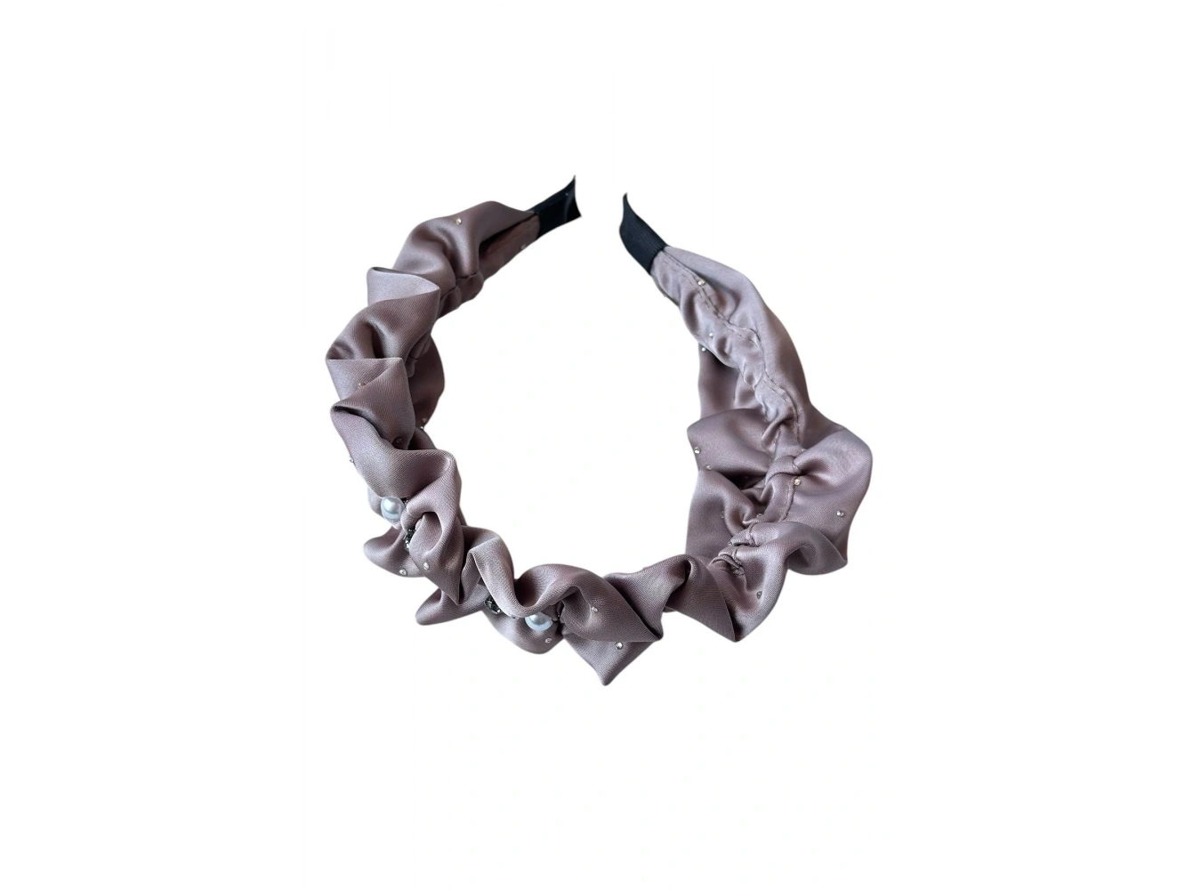 Vizon Renk Taş Ve İnci Detaylı Taç