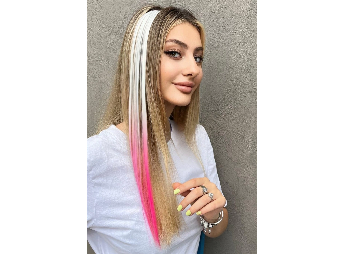 Yan Çıt Çıt Postiş / 2 Renk Ombre / 50 Cm