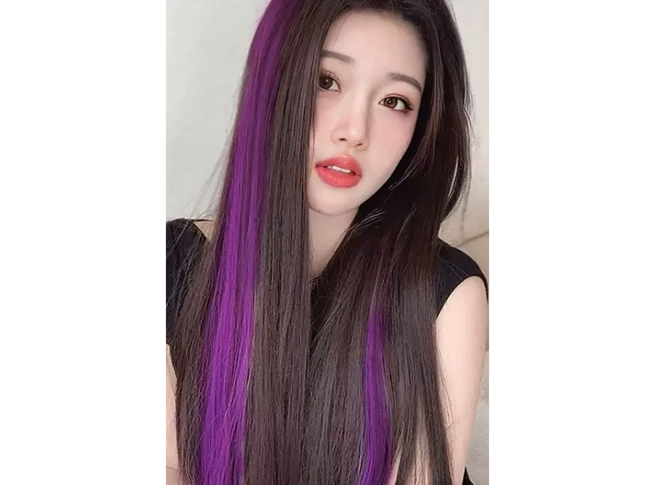 Yan Çıt Çıt Postiş / Mor Renk / 50 Cm