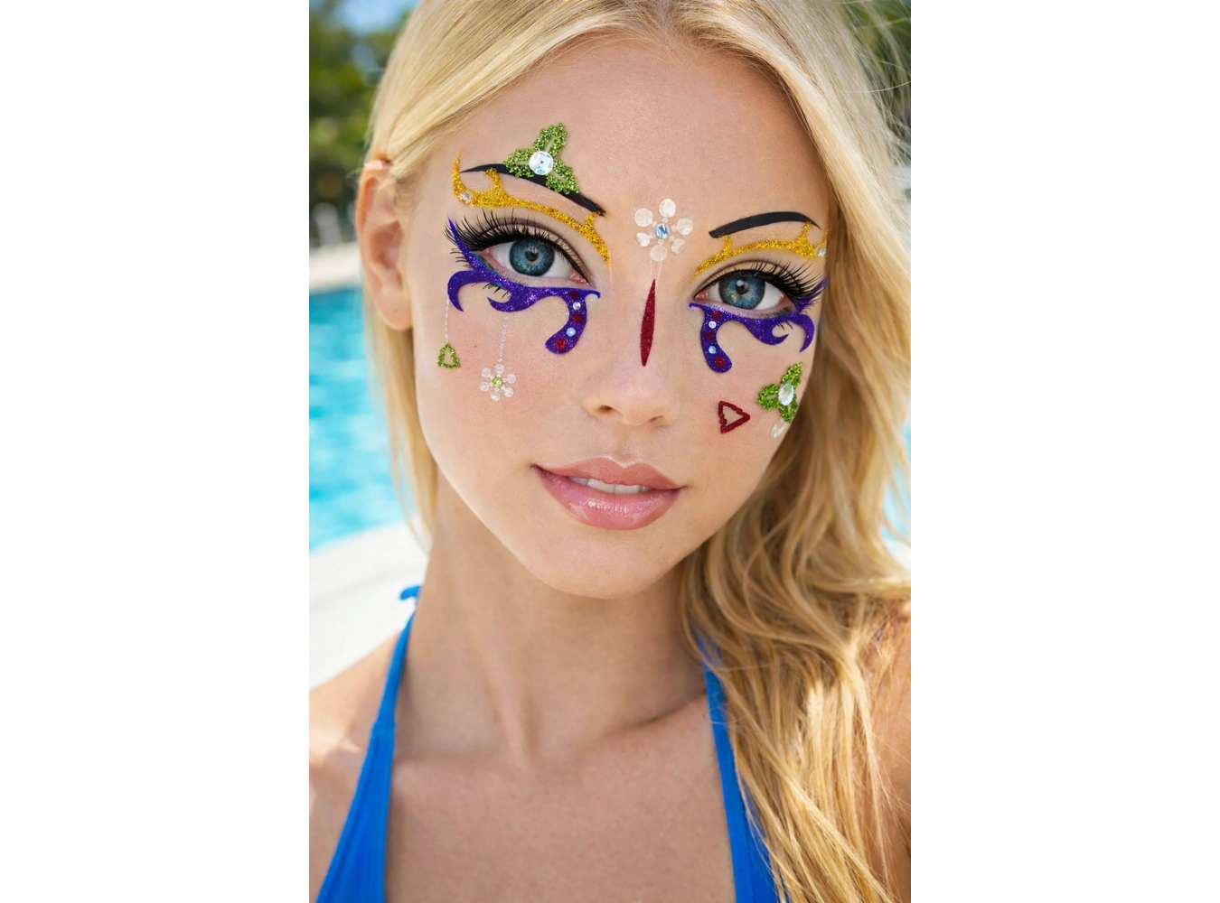 Yapışkanlı Yüz Stickeri  Dövme Tattoo