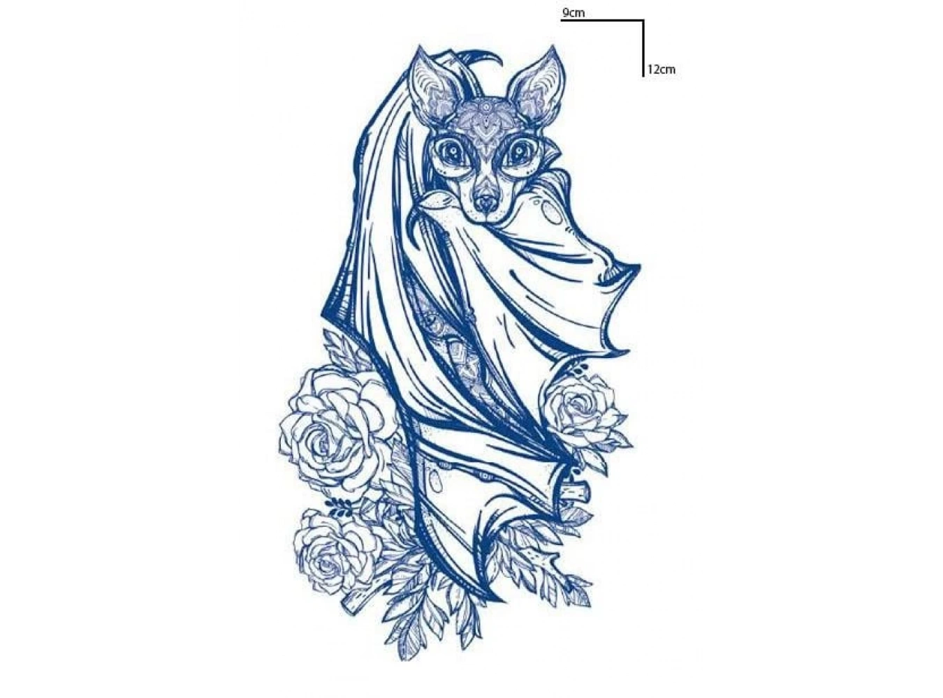 Yarasa Figürlü 12 Saat Sonra Kararan Geçici Dövme Tattoo