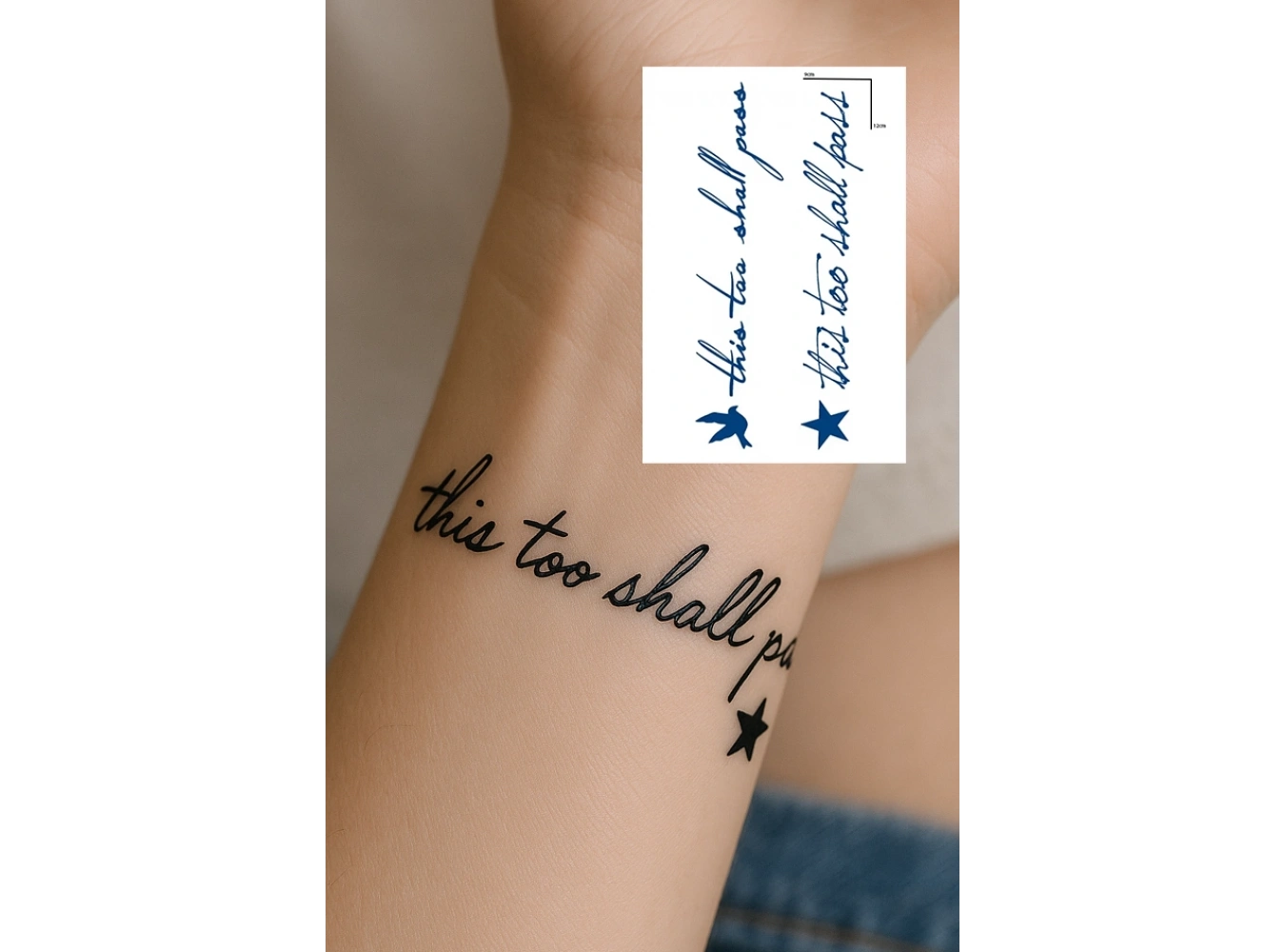 Yazı Detaylı 12 Saat Sonra Kararan Geçici Dövme Tattoo