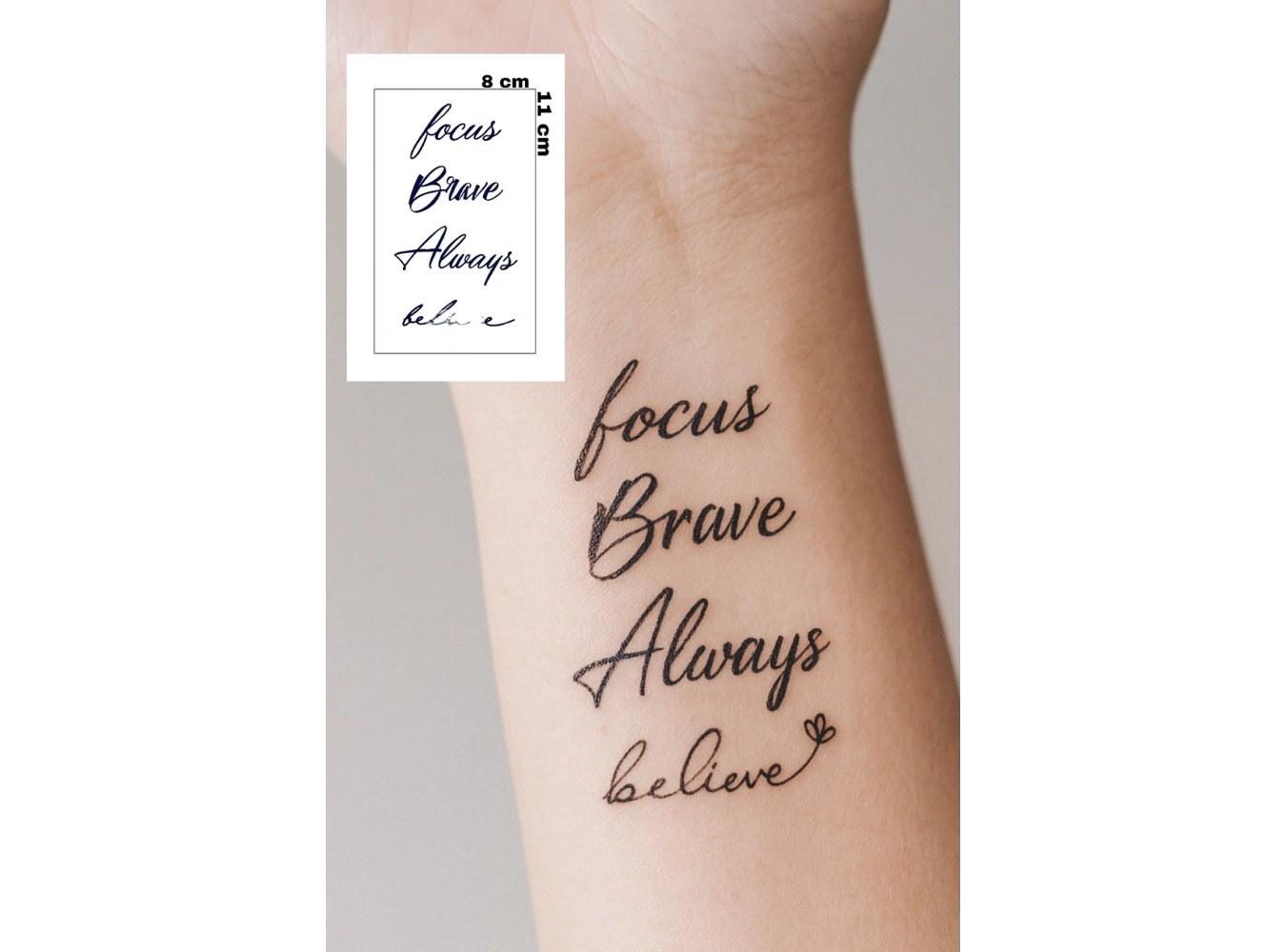 Yazı Detaylı 12 Saat Sonra Kararan Geçici Dövme Tattoo