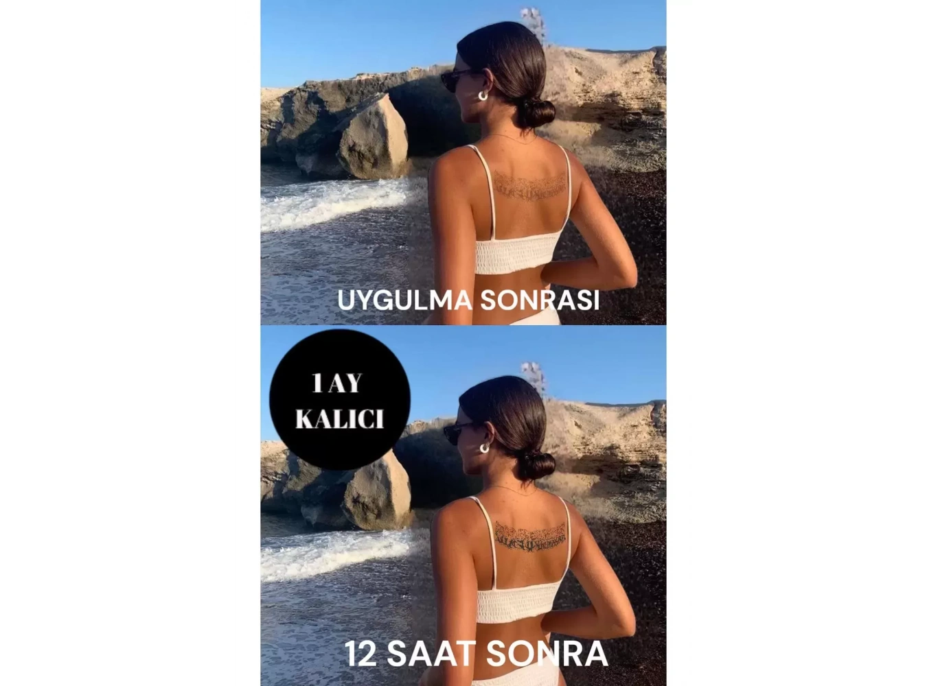 Yazı Detaylı Figürlü 12 Saat Sonra Kararan Geçici Dövme Tattoo