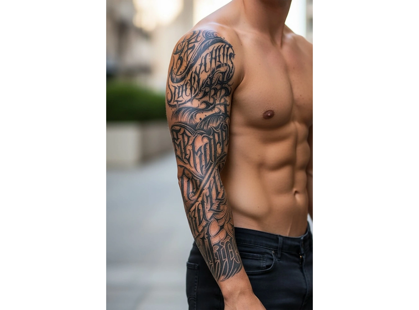 Yazı Detaylı Figürlü 12 Saat Sonra Kararan Geçici Kol Dövme Tattoo