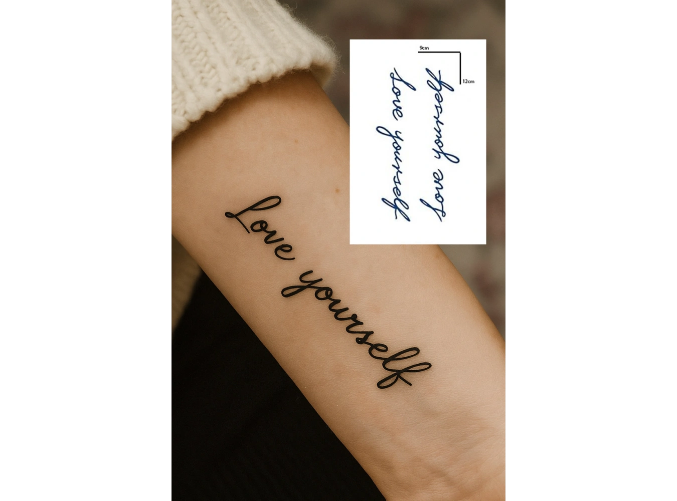 Yazılı 12 Saat Sonra Kararan Geçici Dövme Tattoo