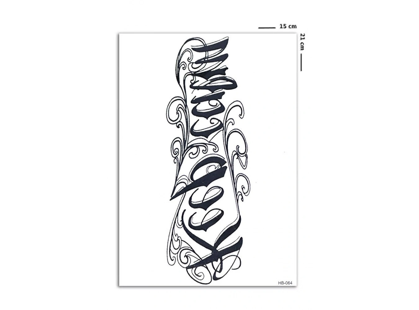 Yazılı Büyük Dövme Geçici Tattoo