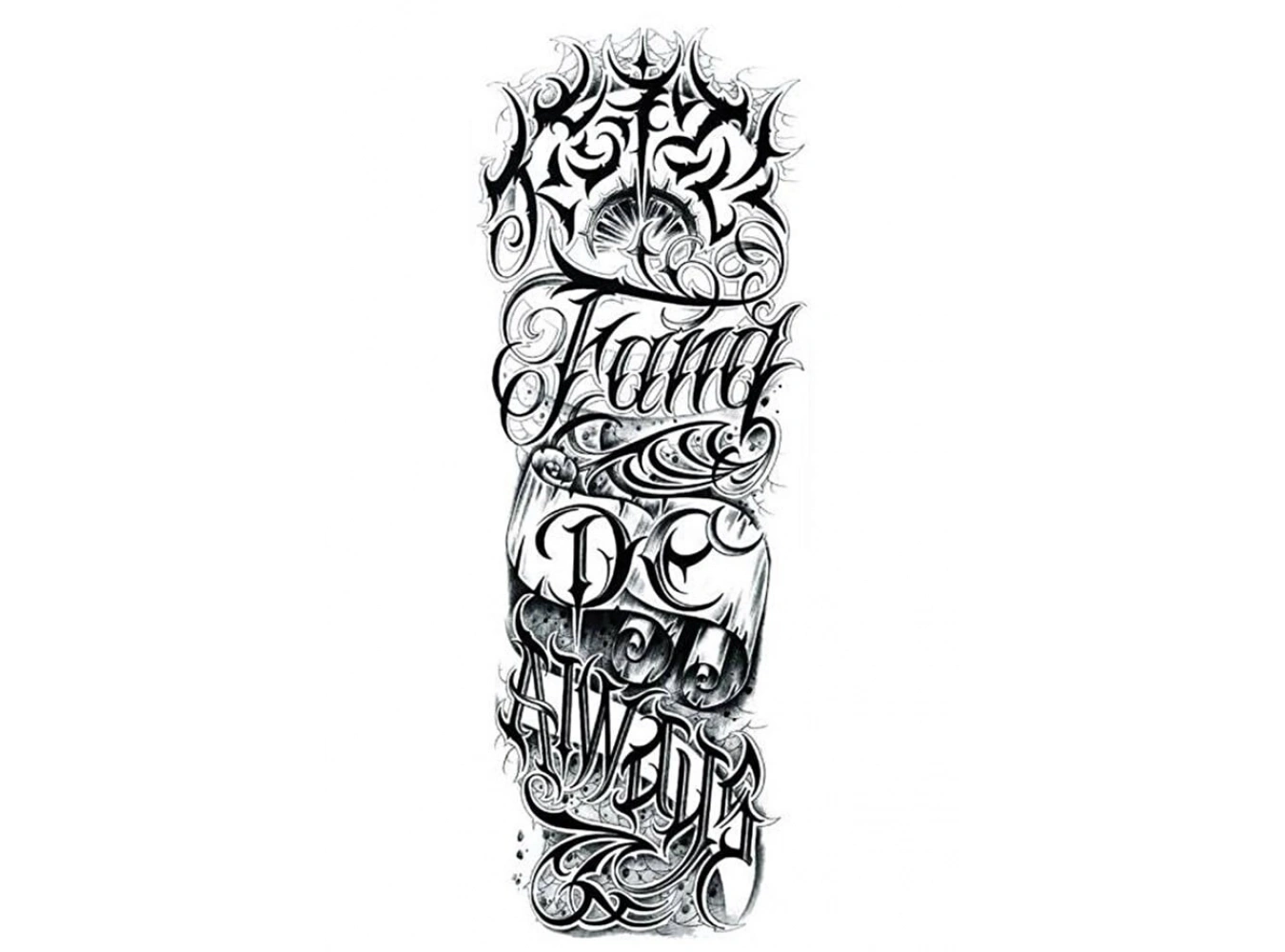 Yazılı Kol Dövme Geçici Tattoo