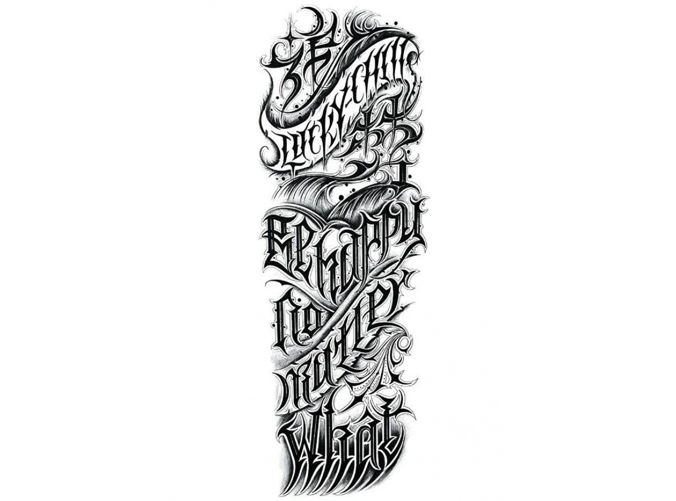 Yazılı Kol Dövme Geçici Tattoo