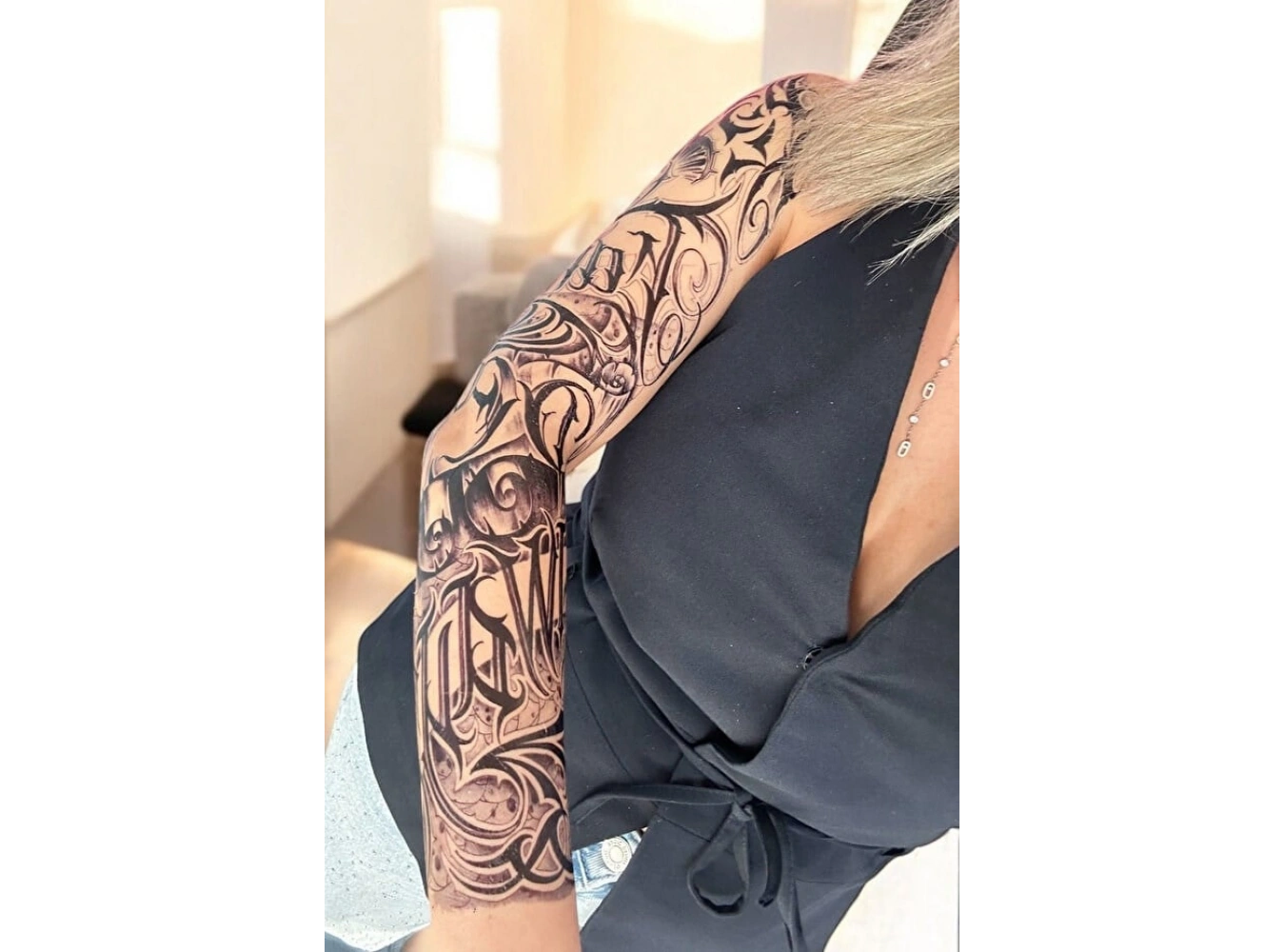 Yazılı Kol Dövme Geçici Tattoo