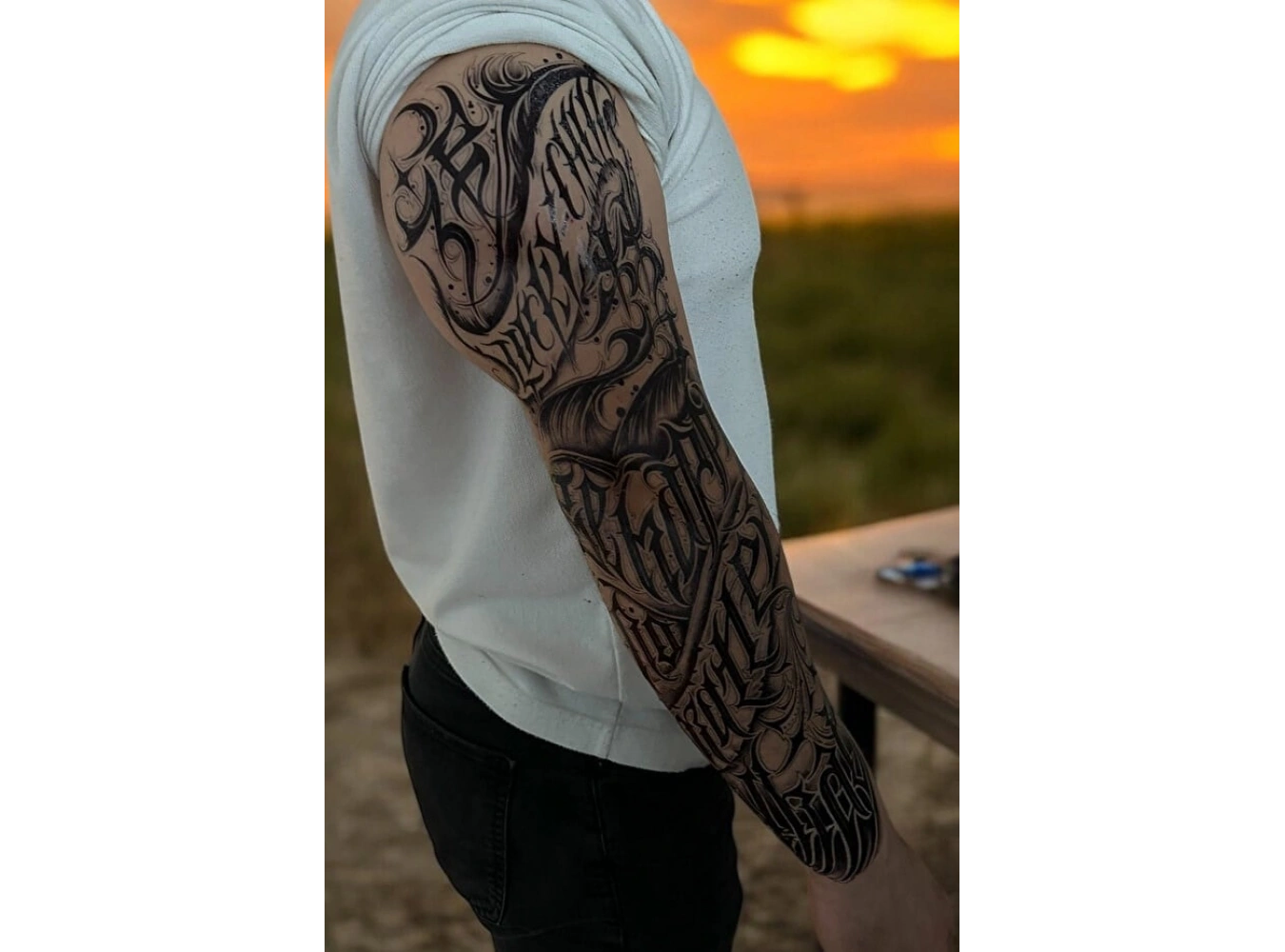 Yazılı Kol Dövme Geçici Tattoo