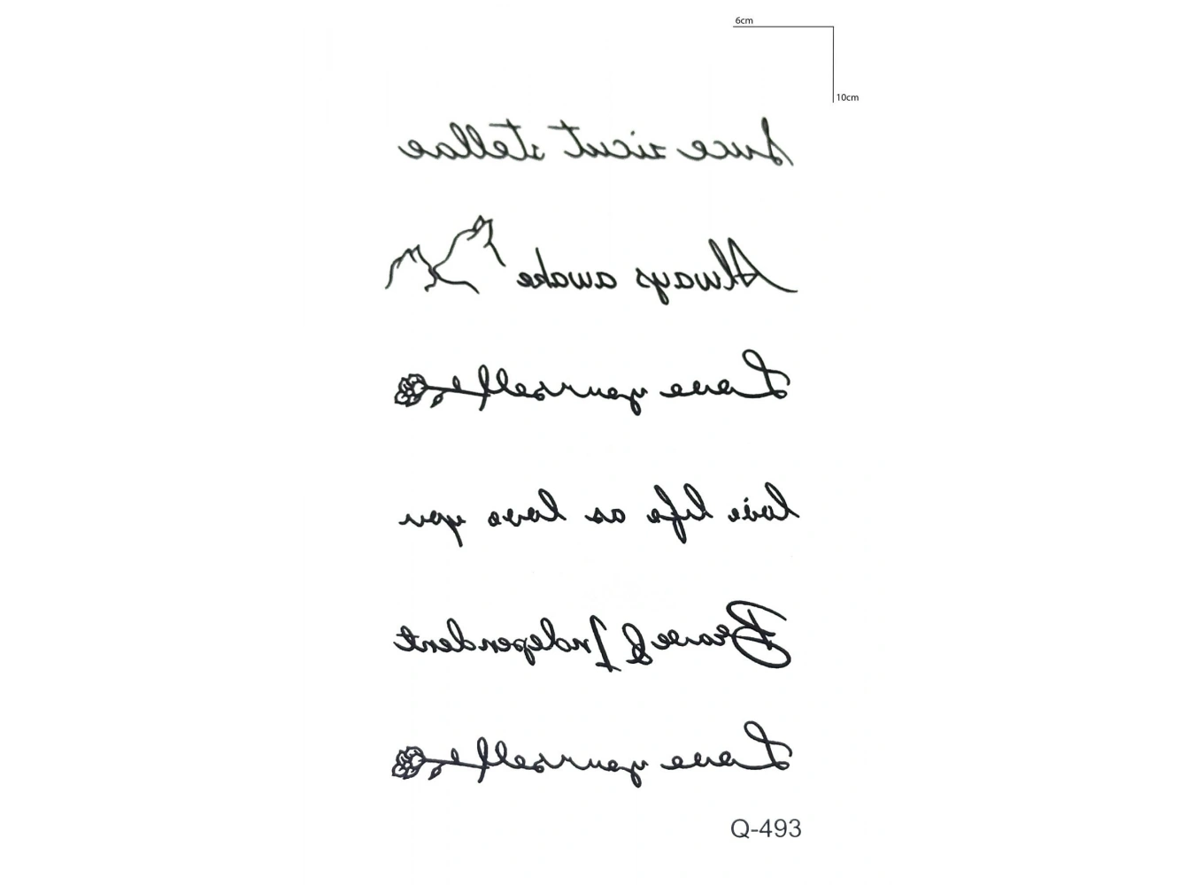 Yazılı Minimal Geçici Dövme Tattoo