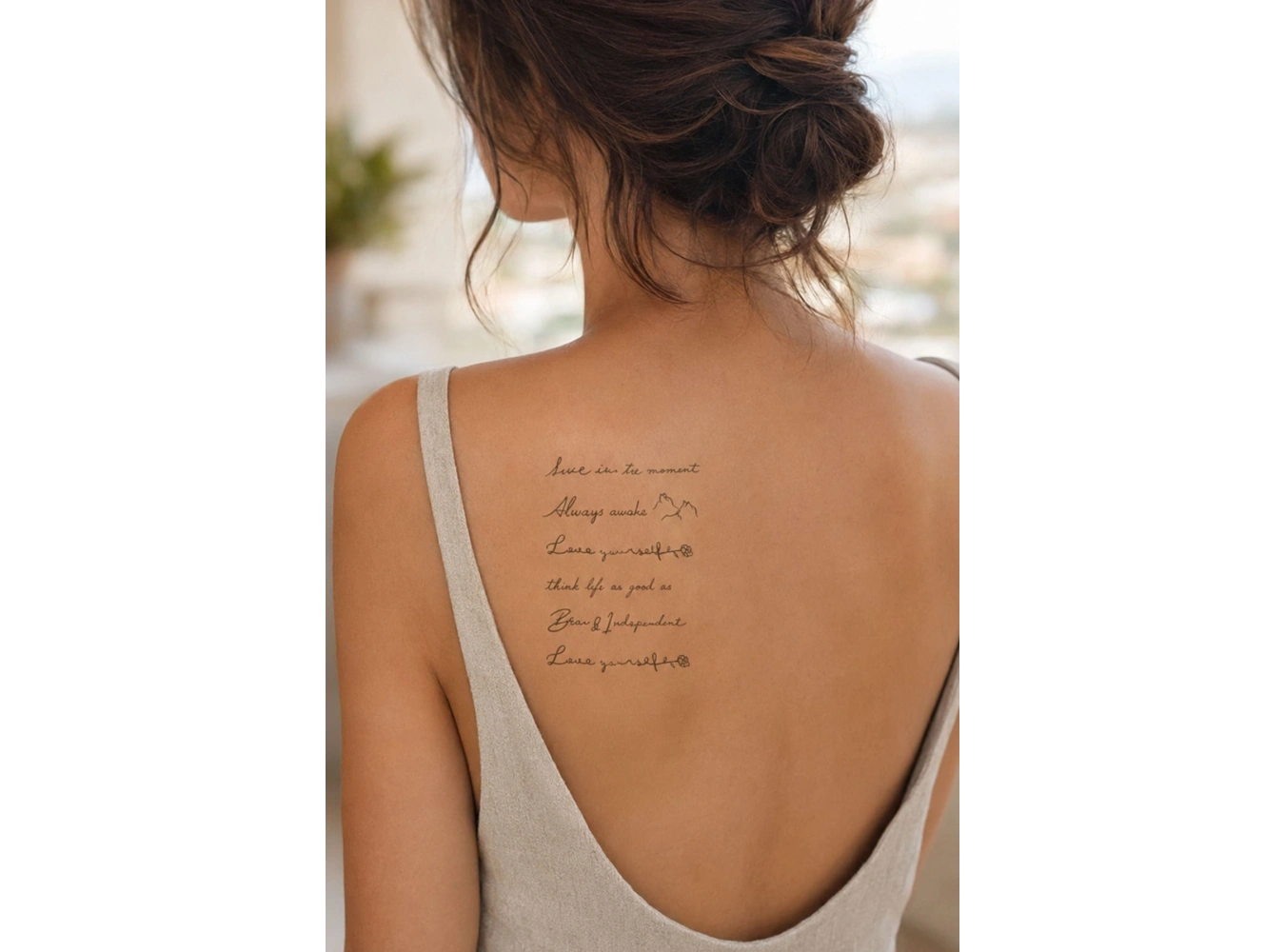 Yazılı Minimal Geçici Dövme Tattoo
