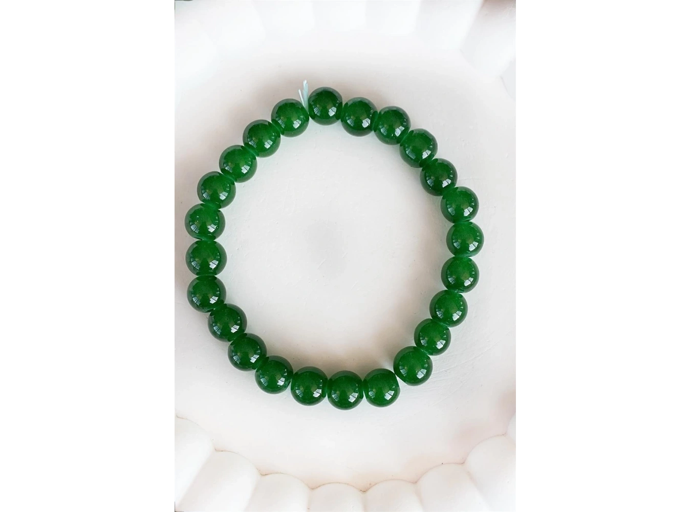 Yeşil Renk Boncuk detaylı Erkek Bileklik