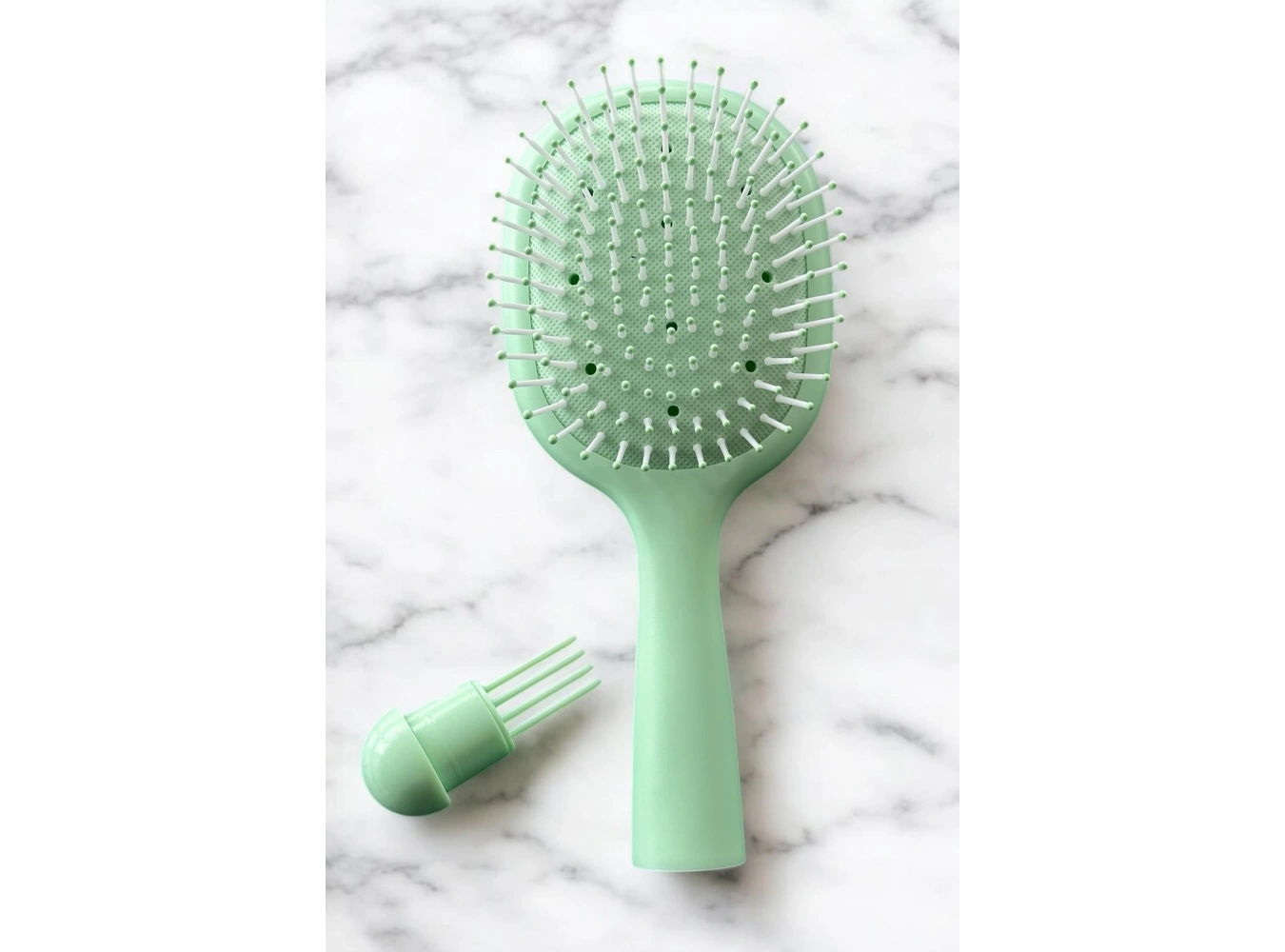 Yeşil Renk Charm Takılabilen Saç Tarama Fırçası/ Tarak