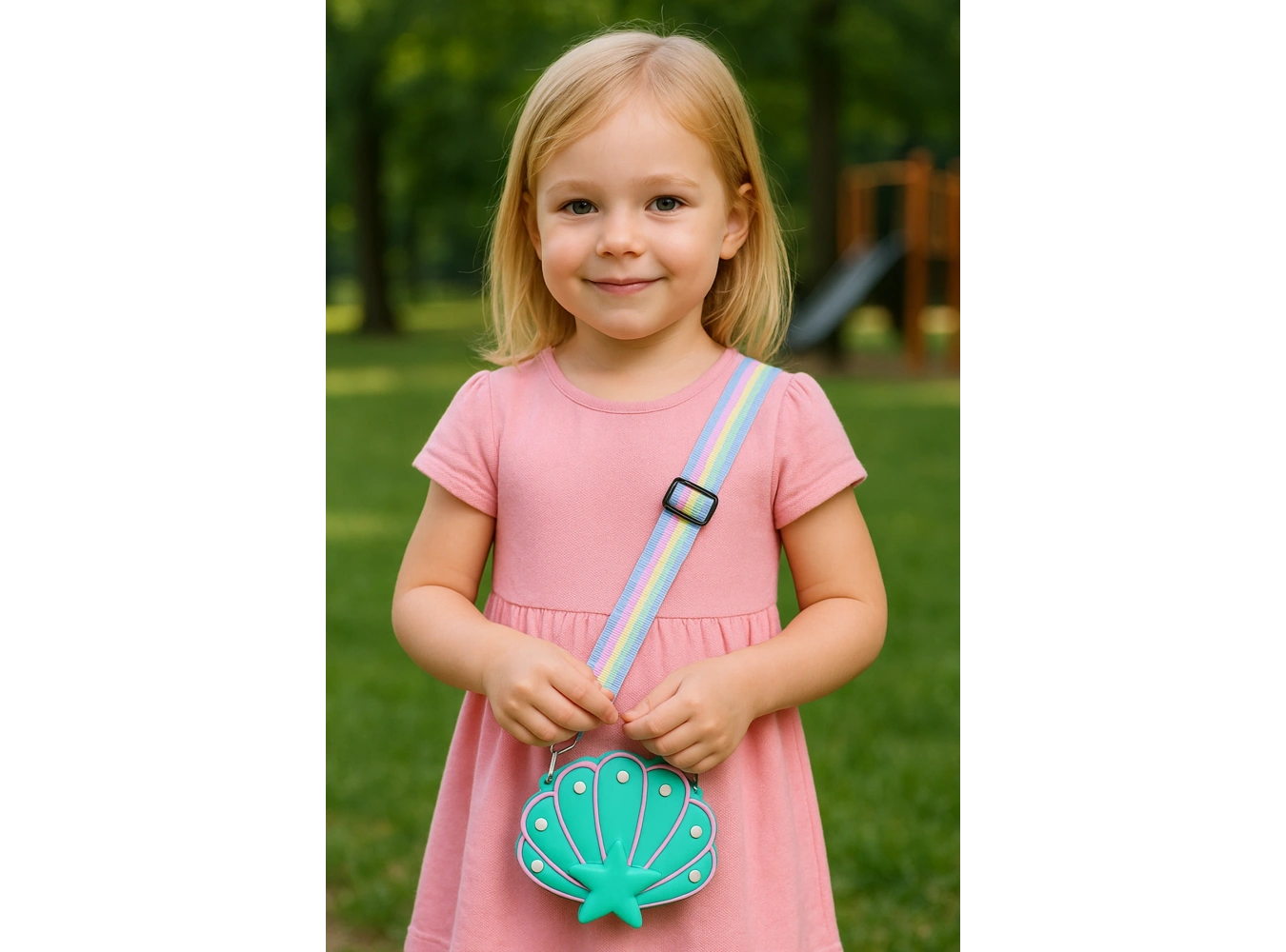 Yeşil Renk Deniz Kabuğu Figürlü Çocuk Çanta