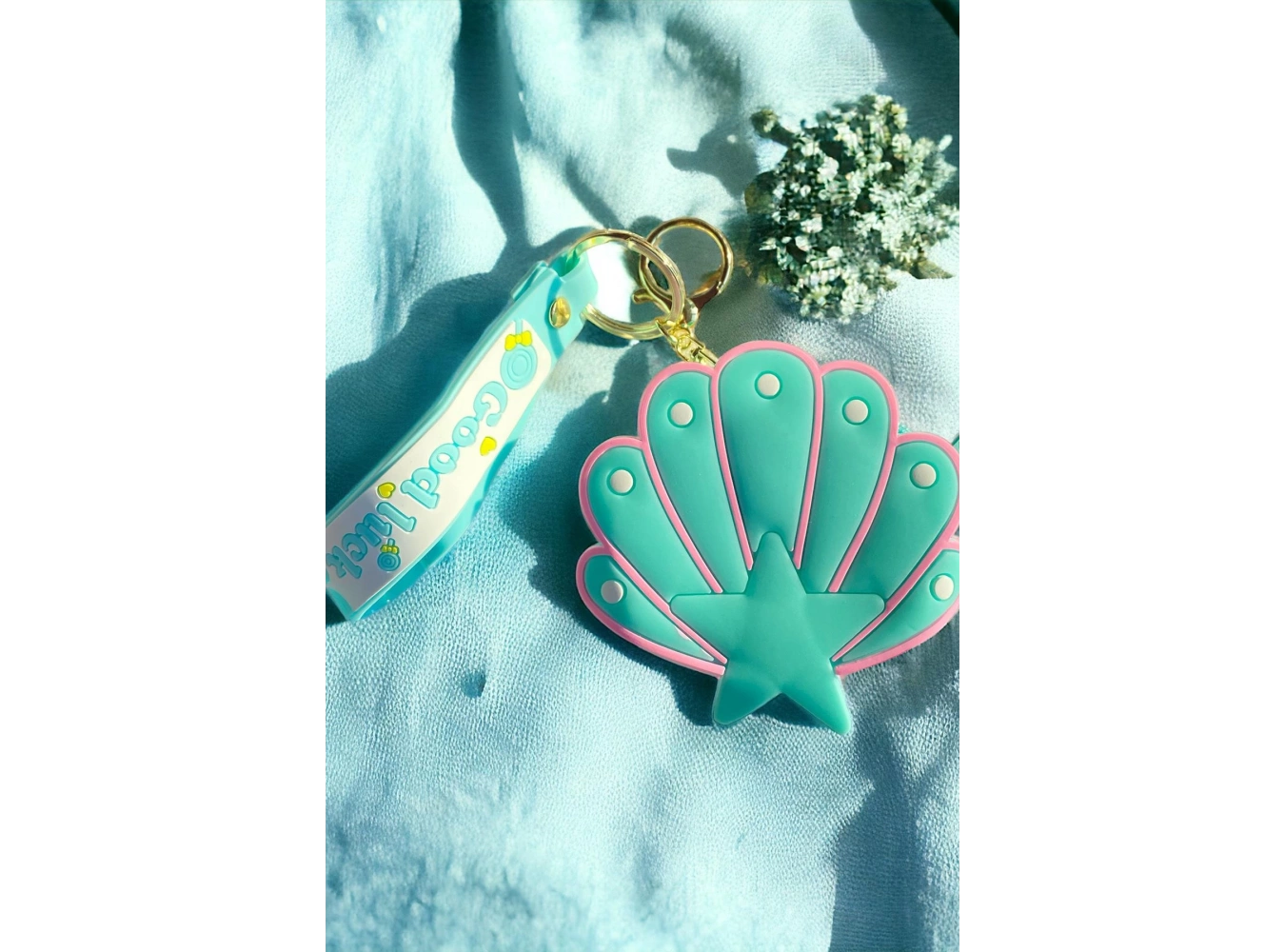 Yeşil Renk Deniz Kabuğu Figürlü Cüzdan/ Anahtarlık