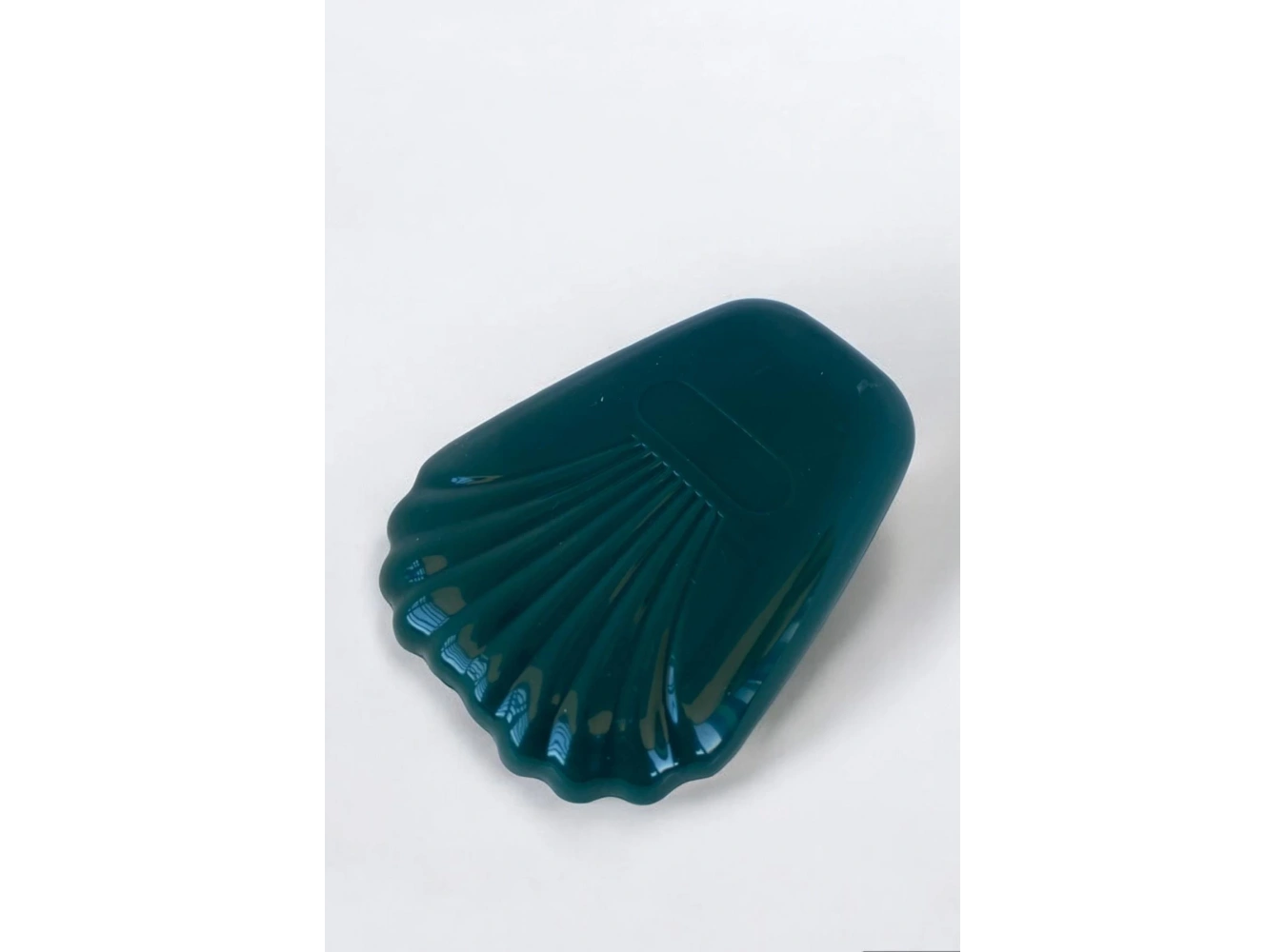 Yeşil Renk Deniz Kabuğu Figürlü Makyaj Fırçası/ Ayna Set