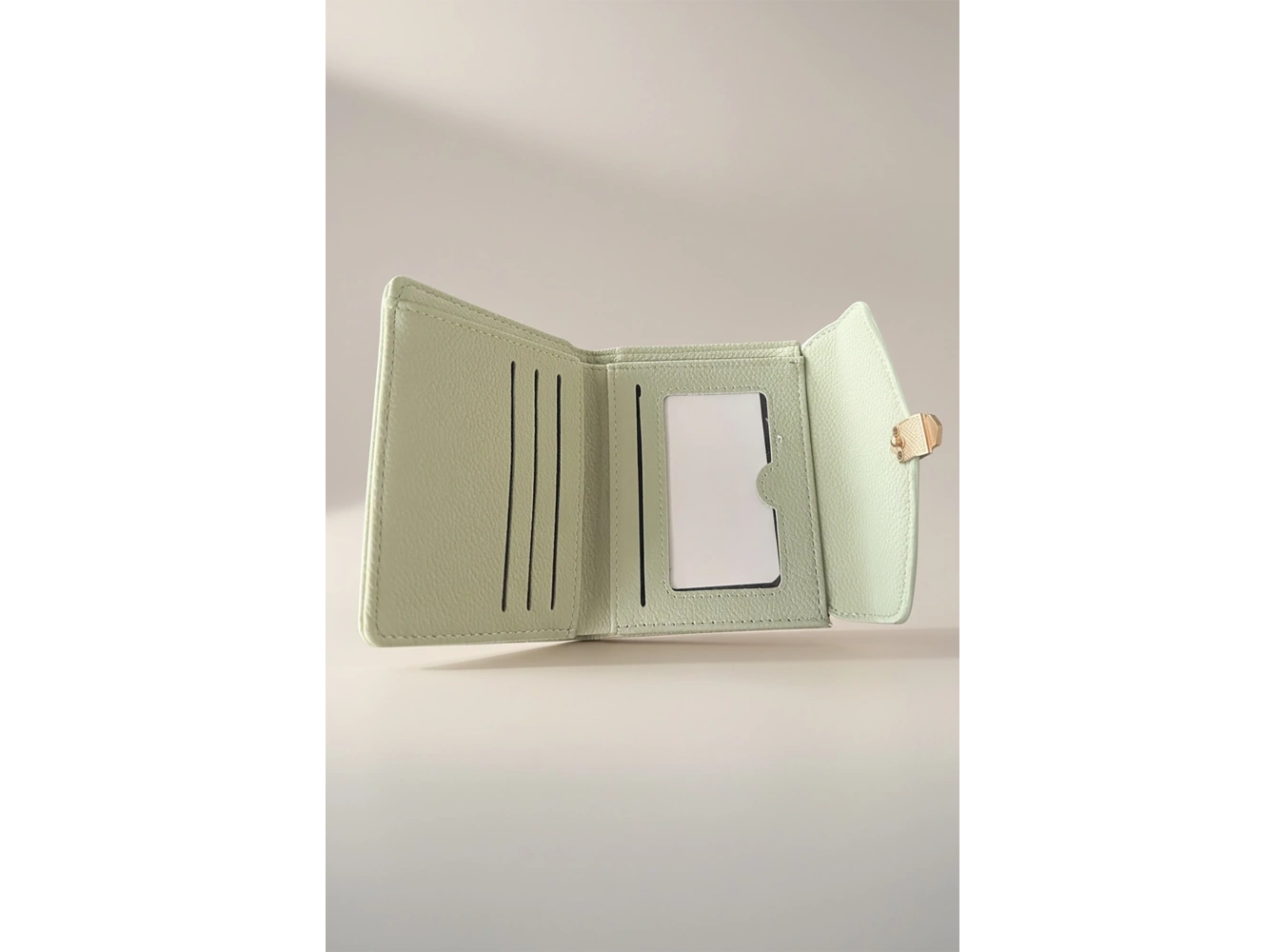 Yeşil Renk Deri Kadın Cüzdan/Kartlık