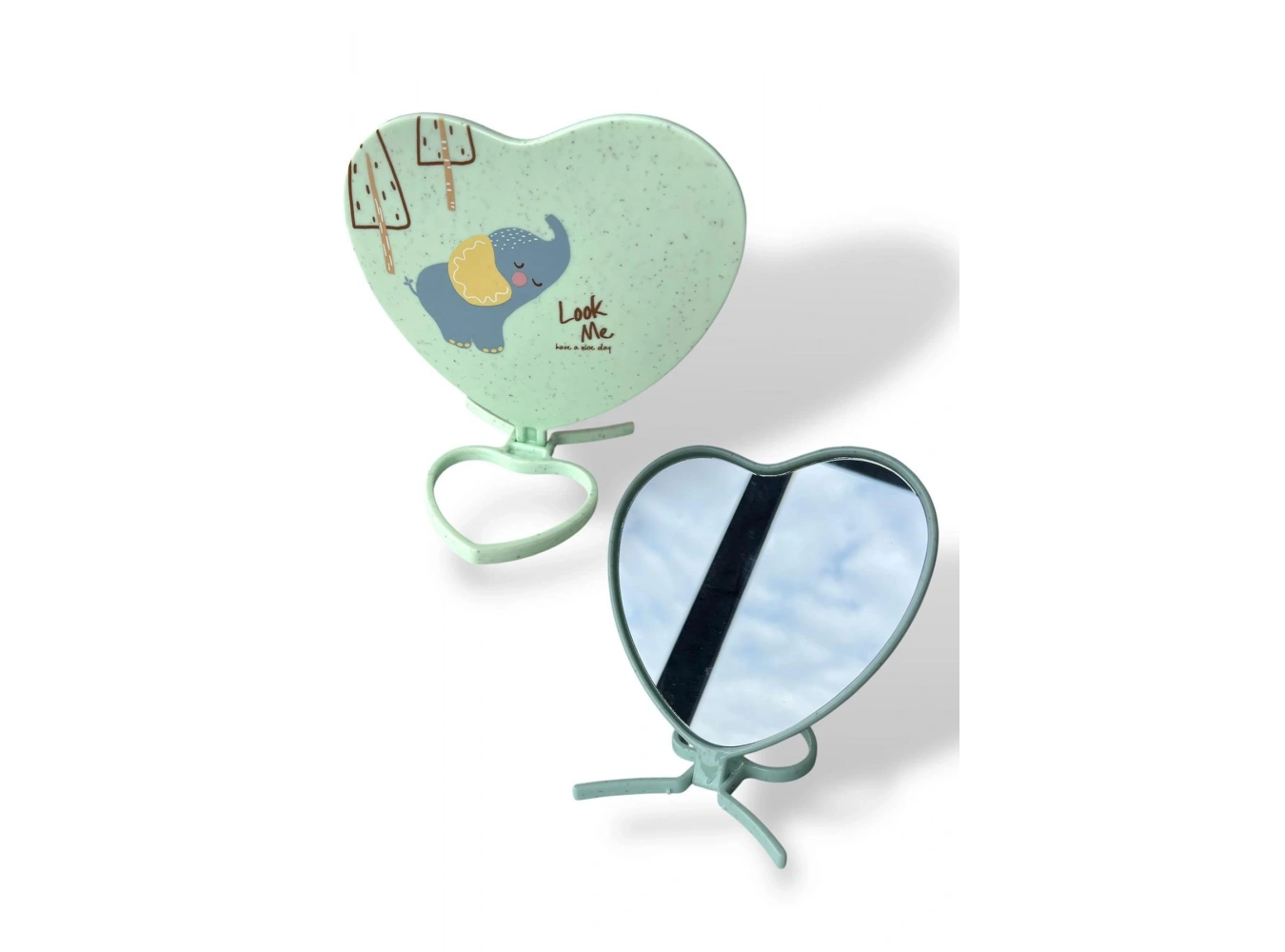 Yeşil Renk Fil Figürlü Masa Aynası