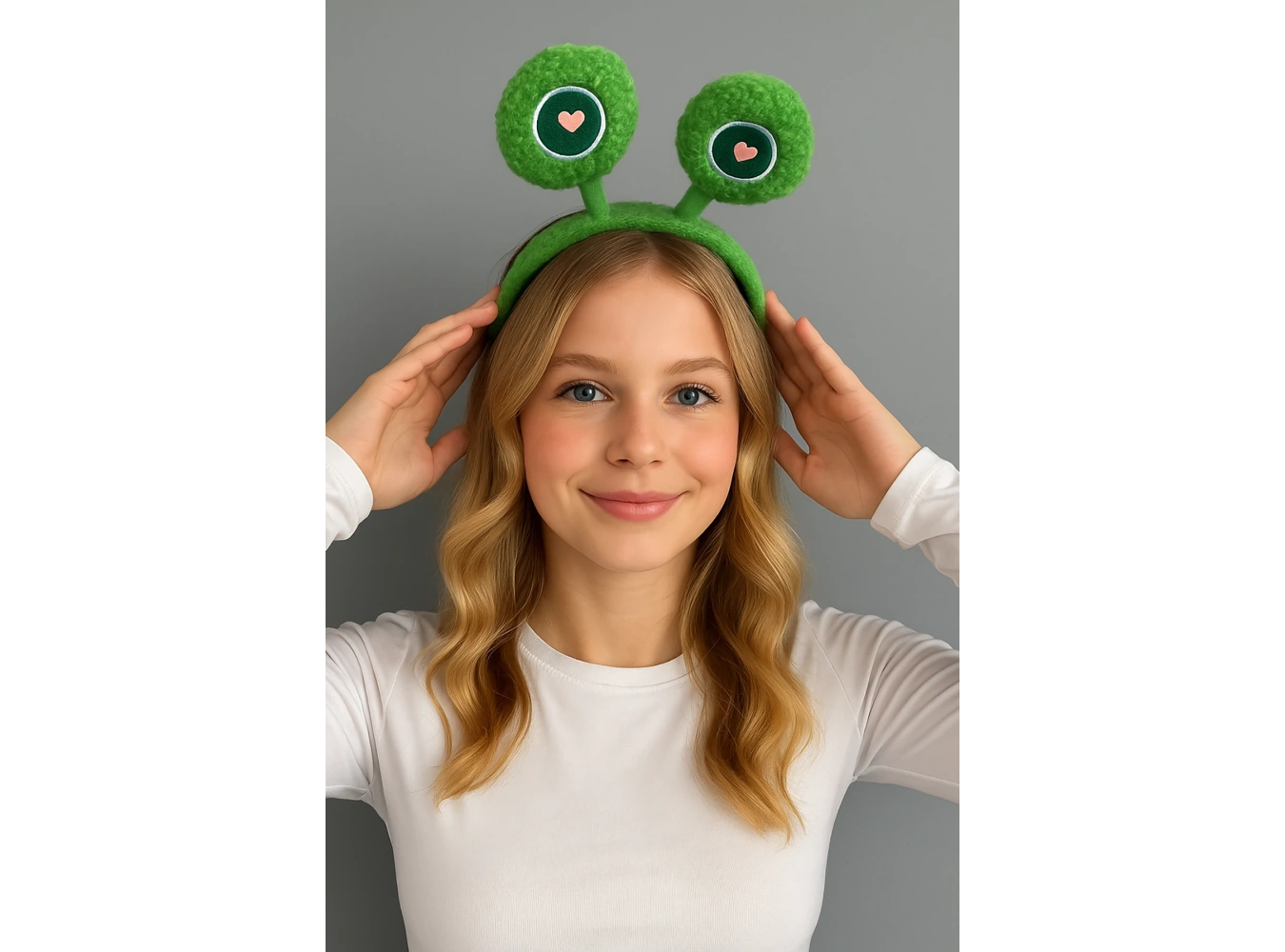 Yeşil Renk Göz Figürlü Peluş Taç