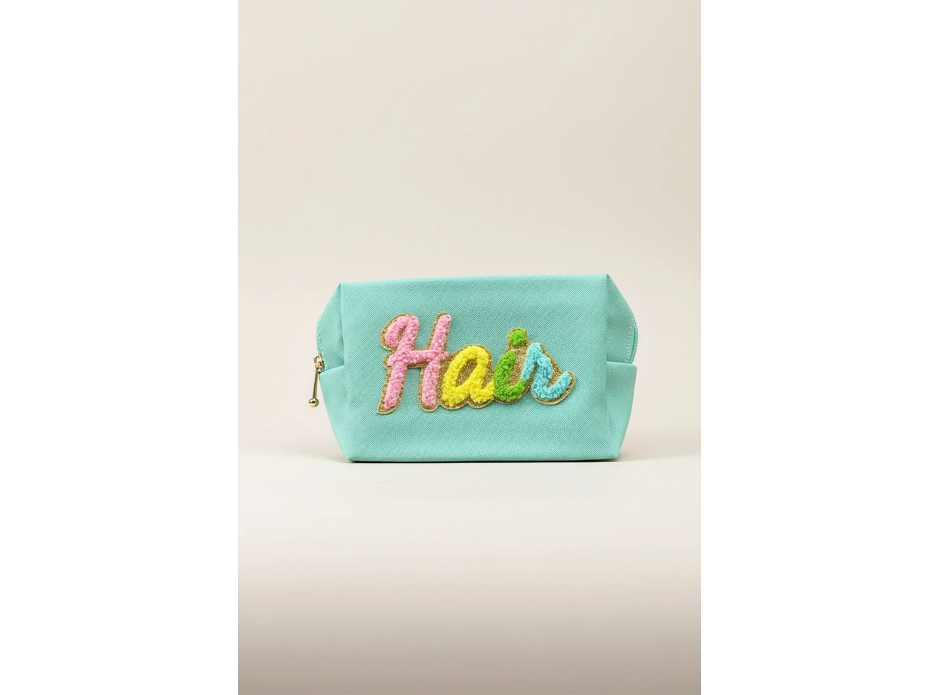 Yeşil Renk Hair Yazılı Makyaj Çantası