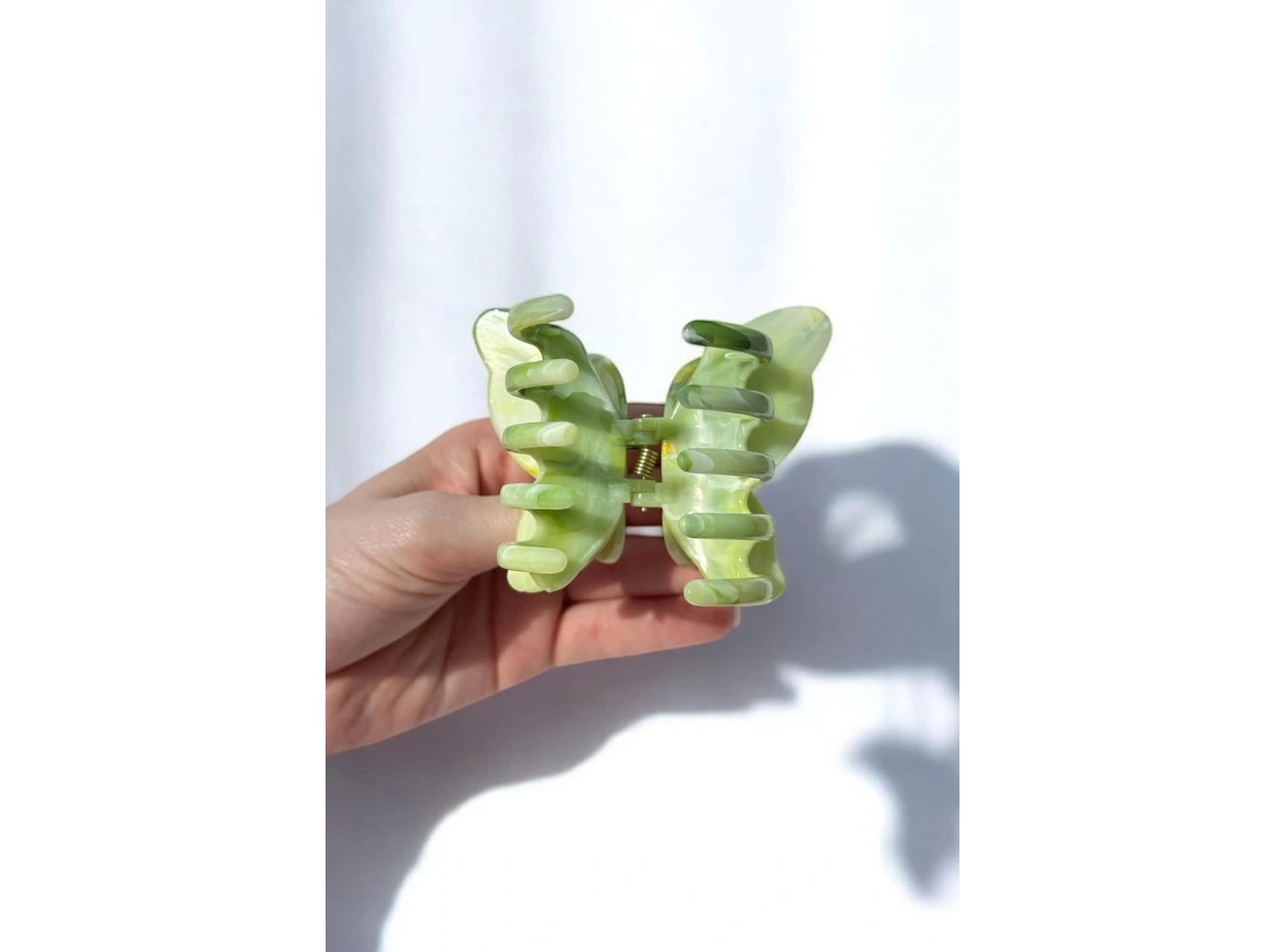 Yeşil Renk Kelebek Figürlü Mandal Toka