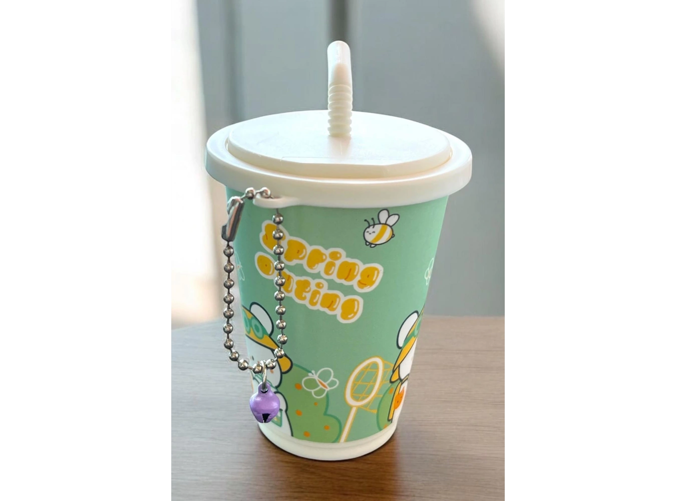 Yeşil Renk Milkshake Figürlü Anahtarlık Detaylı Kutulu Islak Mendil