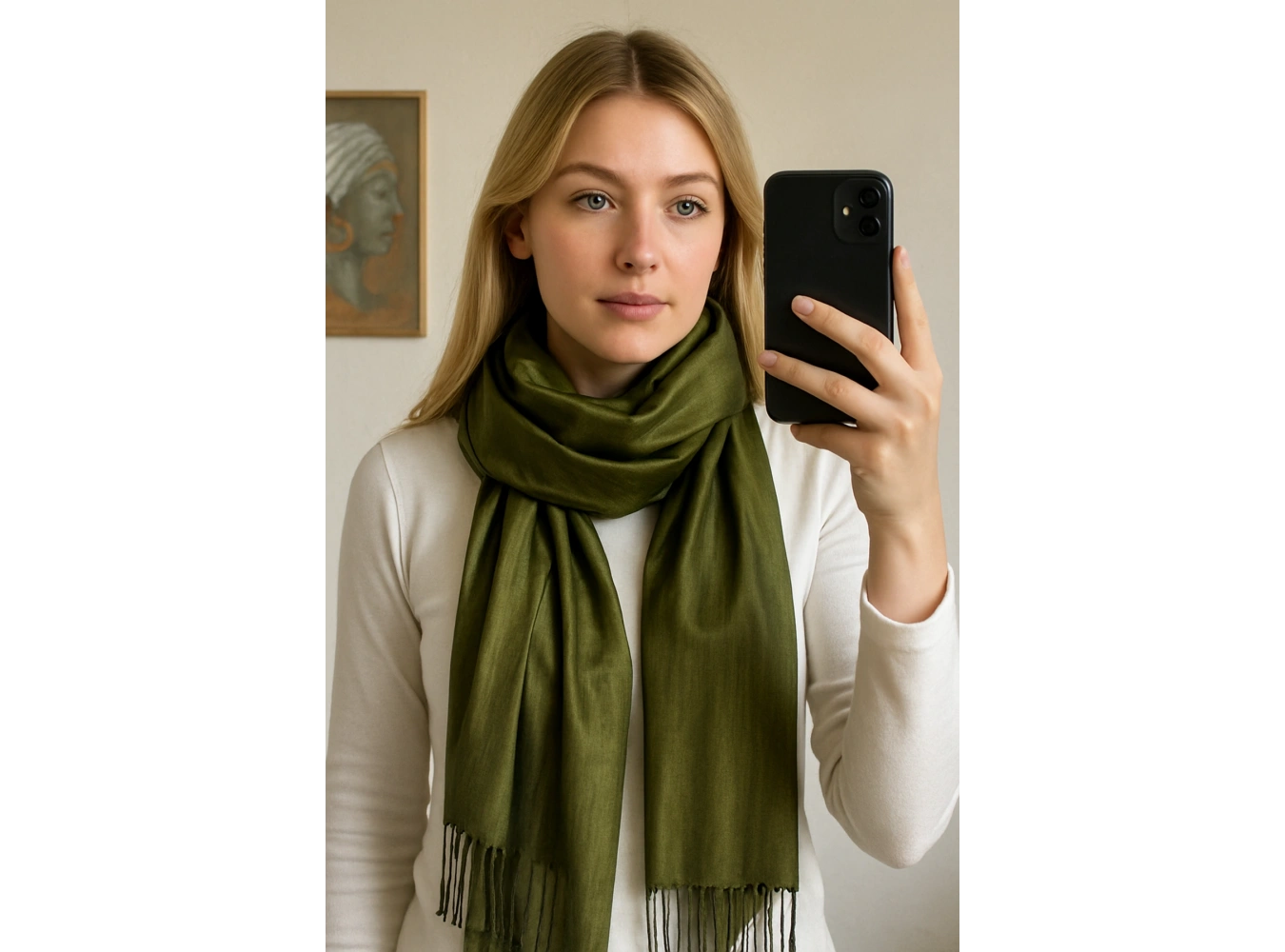 Yeşil Renk Tafta Şal