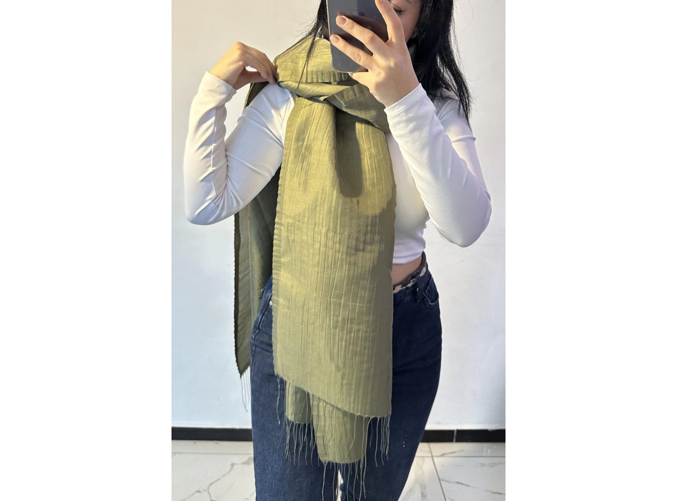 Yeşil Renk Tafta Şal