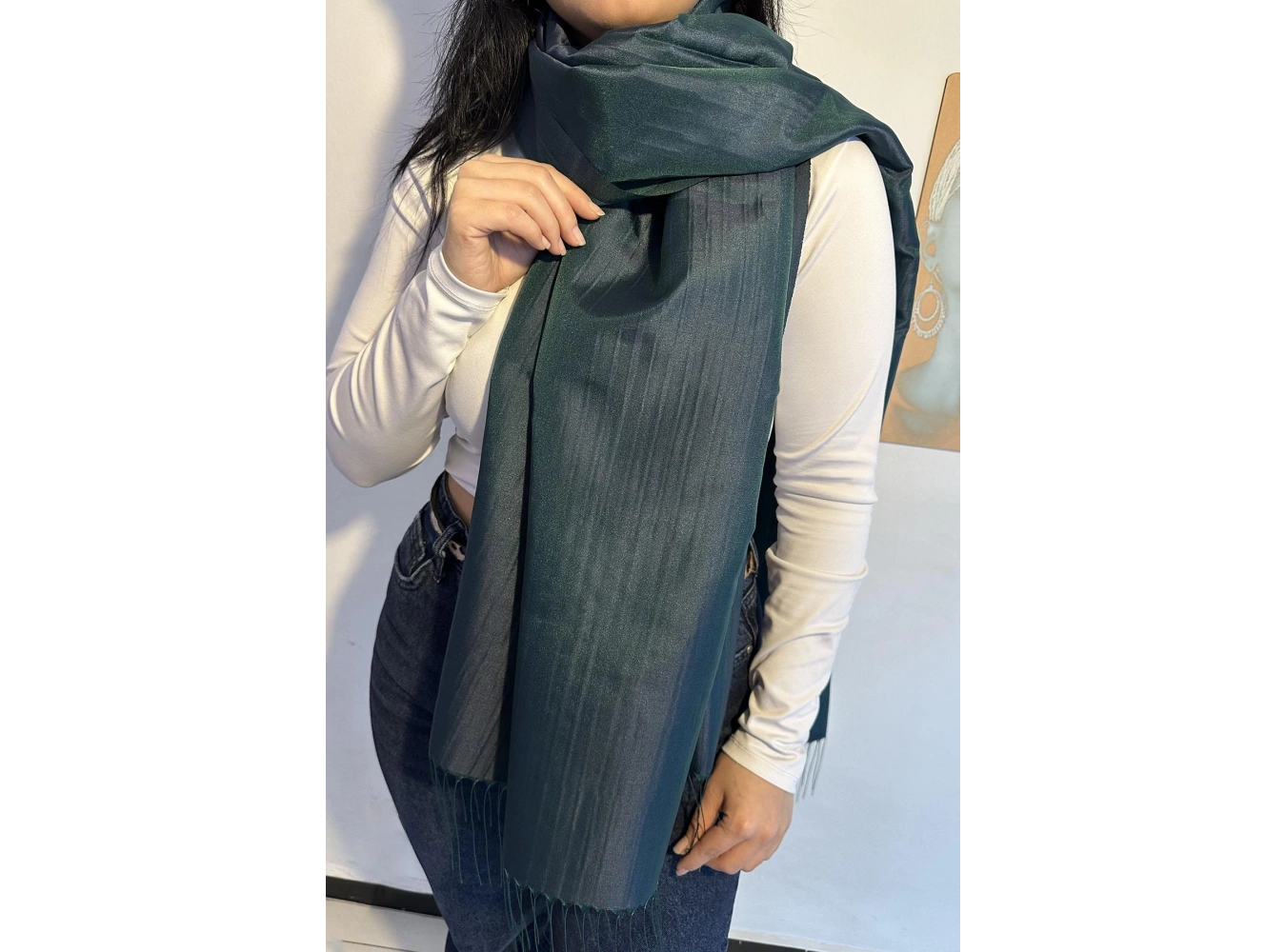 Yeşil Renk Tafta Şal