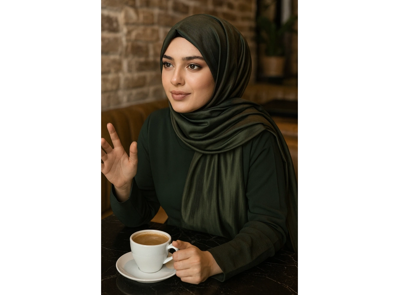 Yeşil Renk Tafta Şal