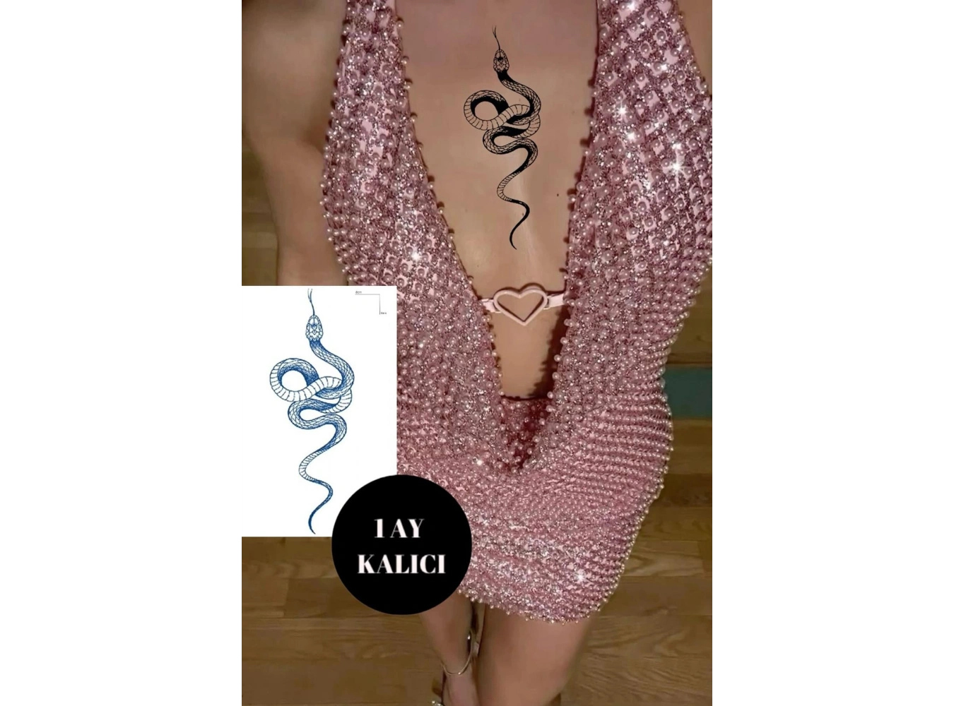Yılan Figürlü 12 Saat Sonra Kararan Geçici Dövme Tattoo