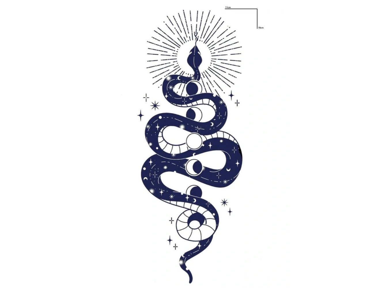 Yılan Figürlü 12 Saat Sonra Kararan Geçici Orta Dövme Tattoo