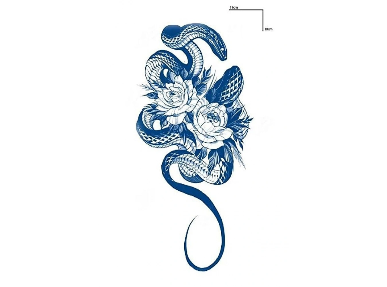 Yılan Figürlü Sonradan Kararan Yarı Kalıcı Geçici Dövme Tattoo