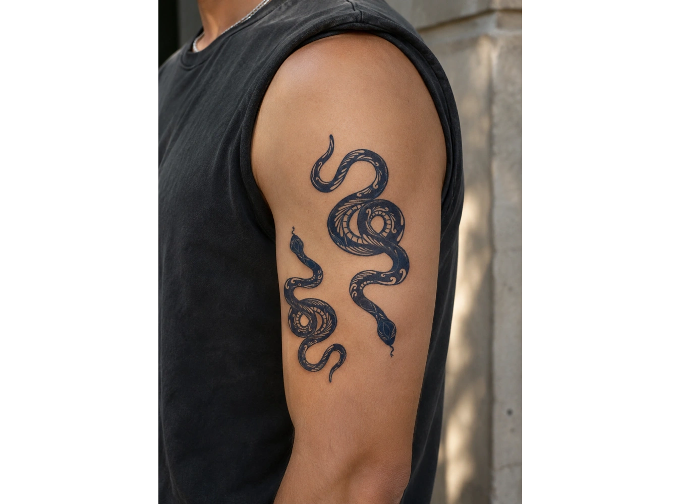 Yılan Sonradan Kararan Yarı Kalıcı Geçici Dövme Tattoo
