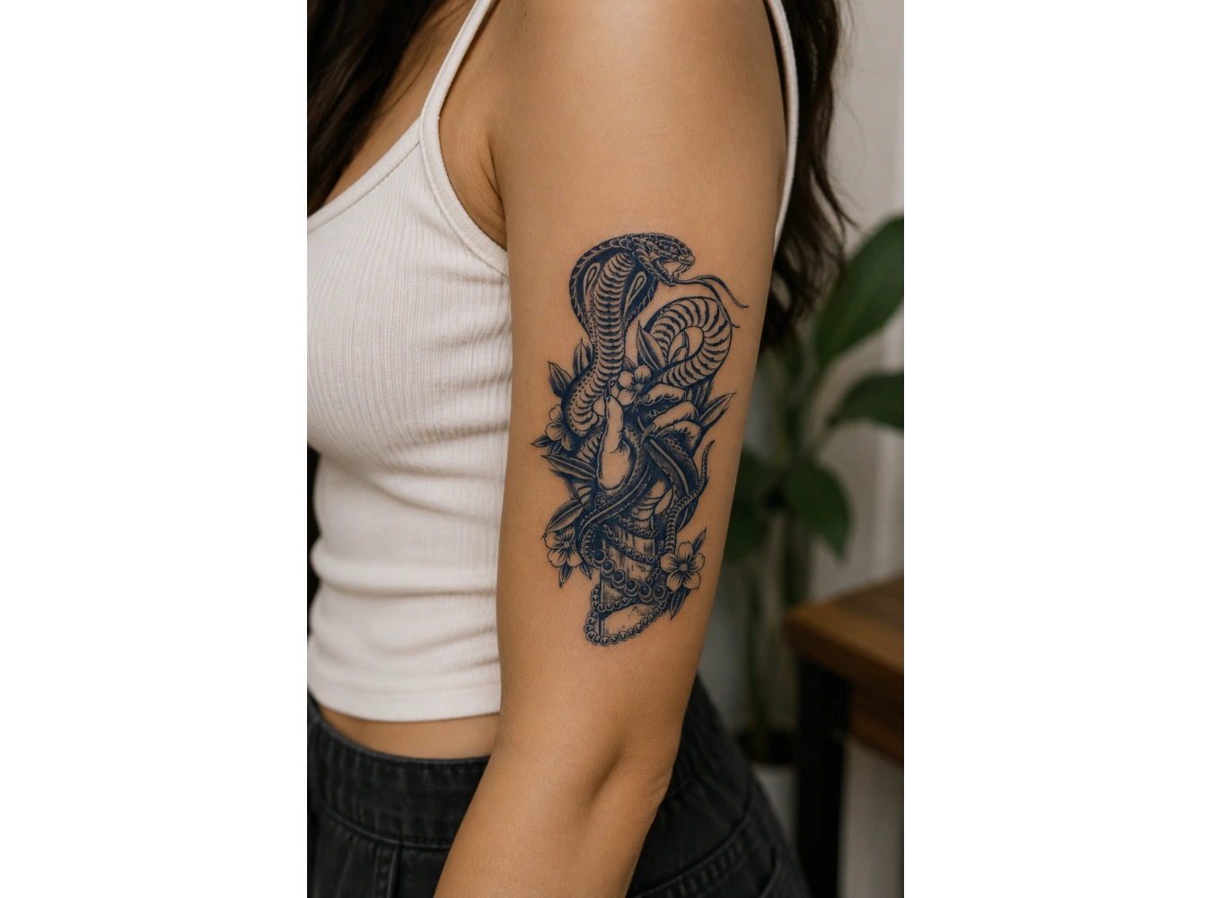 Yılan Sonradan Kararan Yarı Kalıcı Geçici Dövme Tattoo