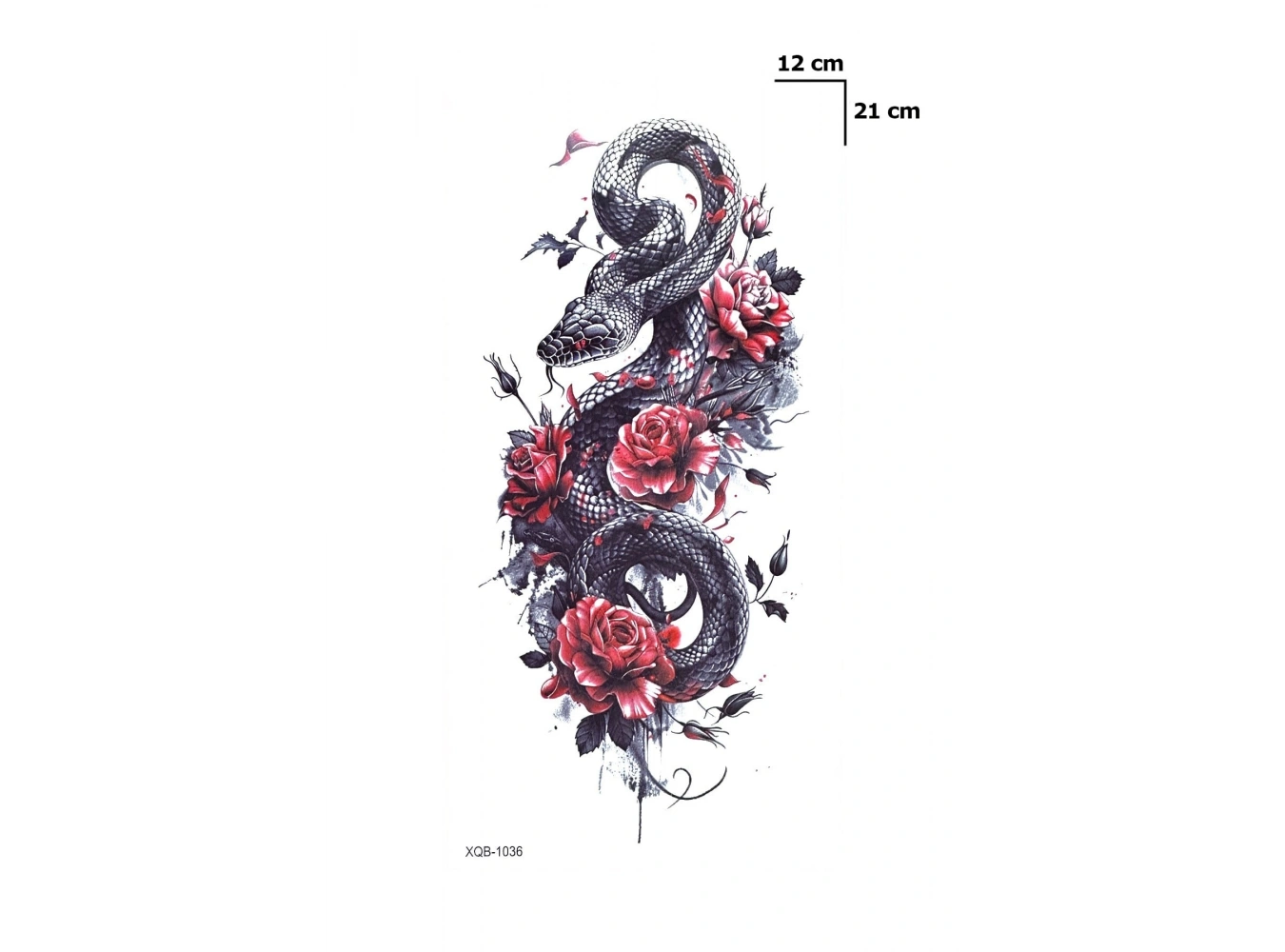 Yılan Ve Gül Geçici Dövme Tattoo