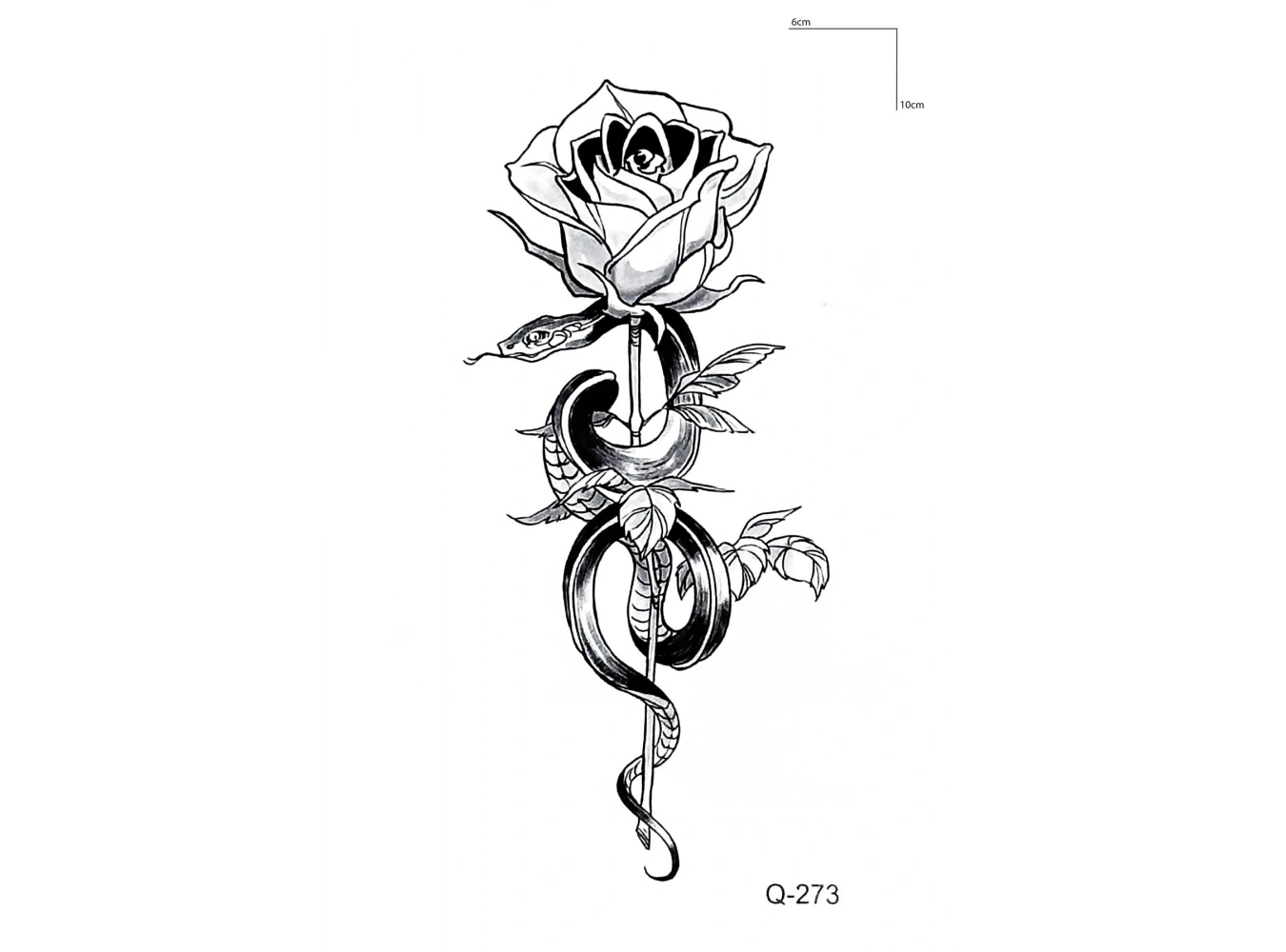 Yılanlı Gül Mini Geçici Dövme Tattoo