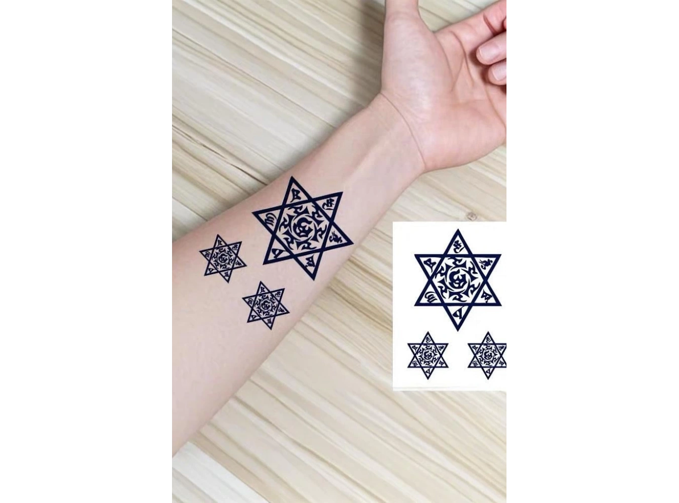 Yıldız Figürlü 12 Saat Sonra Kararan Geçici Mini Dövme Tattoo