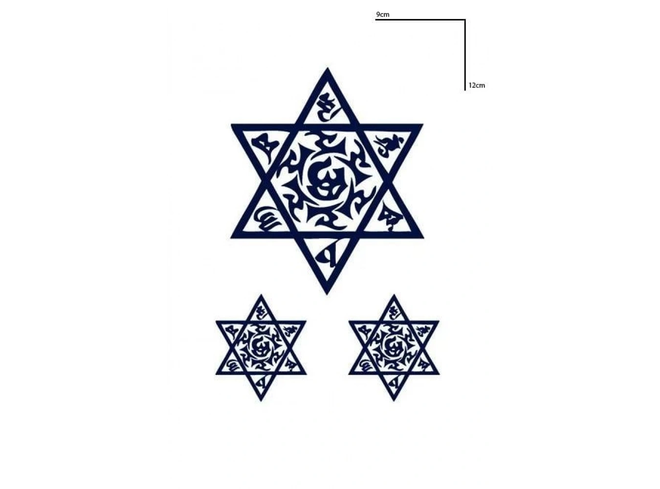 Yıldız Figürlü 12 Saat Sonra Kararan Geçici Mini Dövme Tattoo