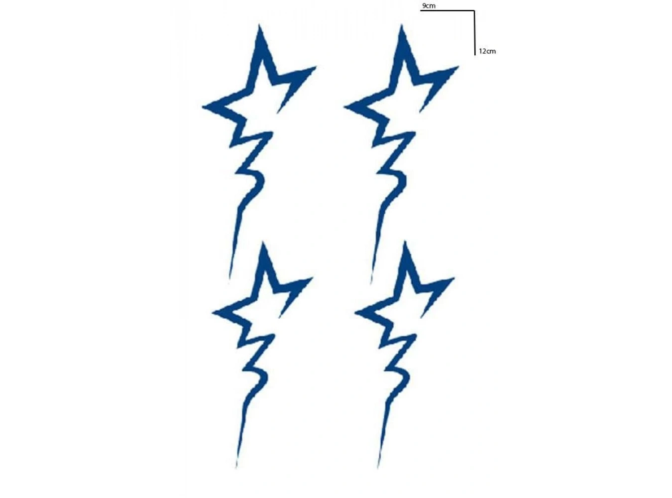 Yıldız Figürlü 12 Saat Sonra Kararan Geçici Mini Dövme Tattoo